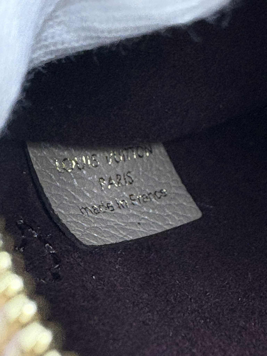 LOUIS VUITTON Neverfull pouch empreinte dove color (Microchipped)