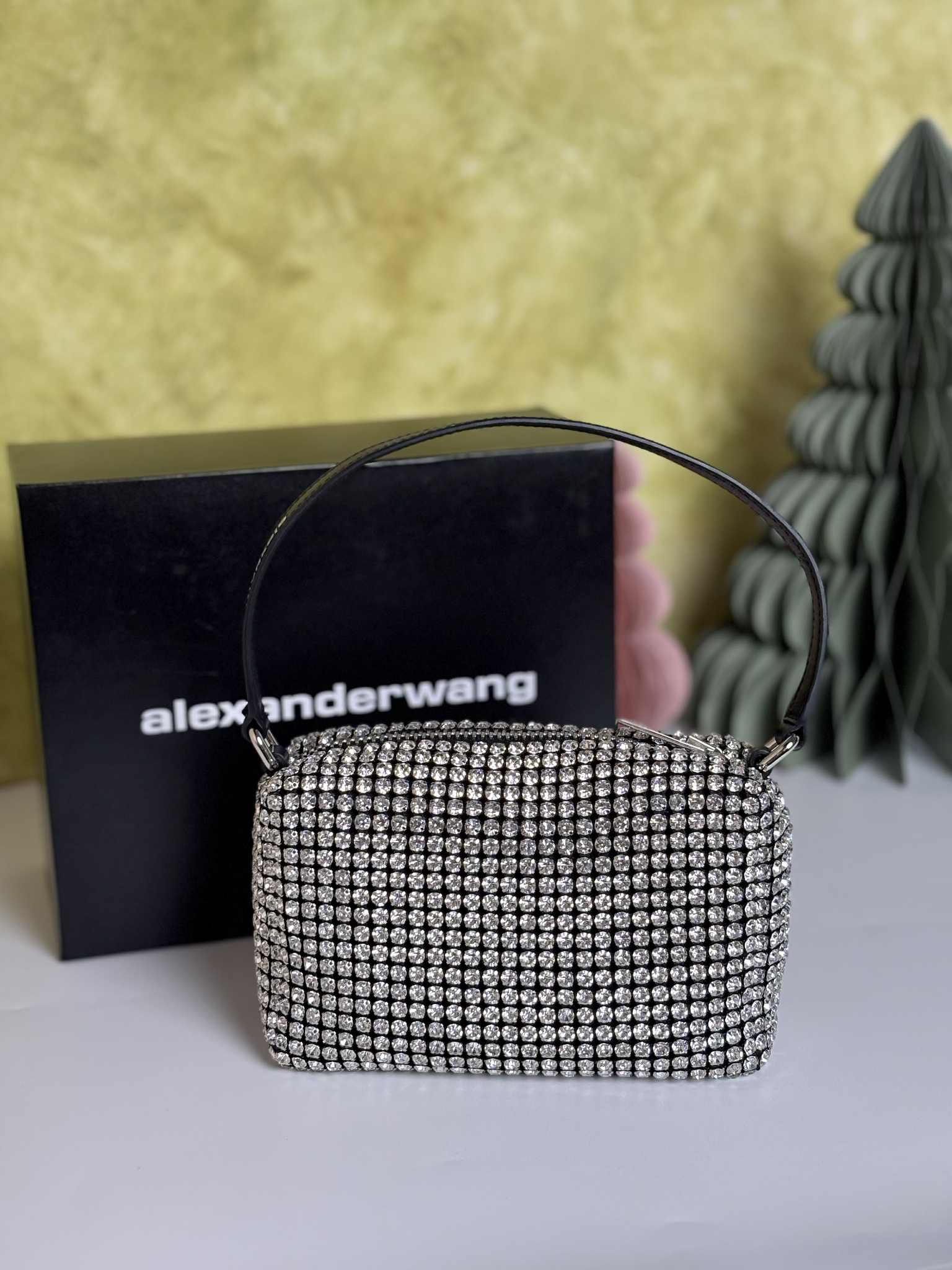 ALEXANDER WANG Heiress pouch in crystal mesh