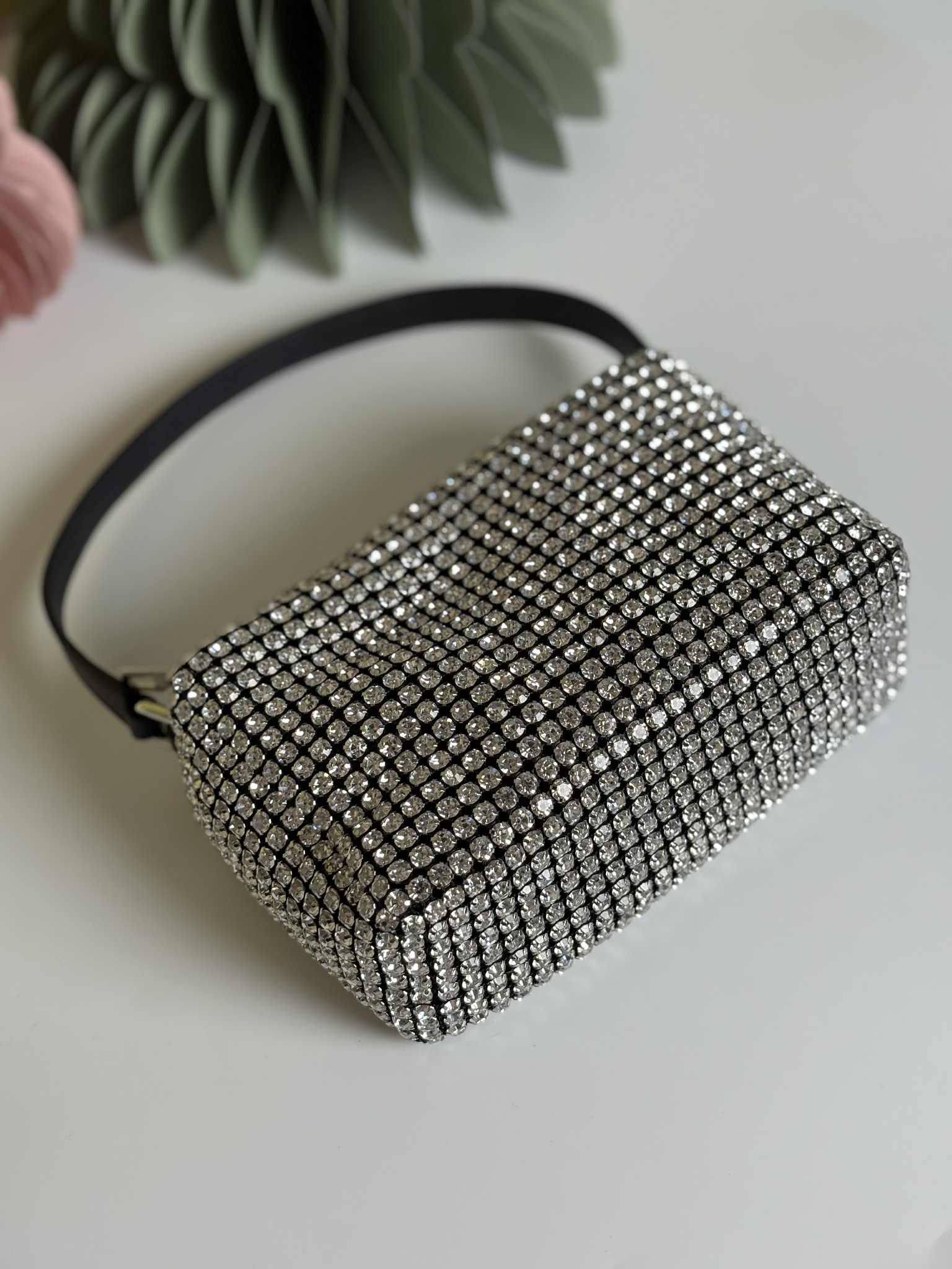 ALEXANDER WANG Heiress pouch in crystal mesh