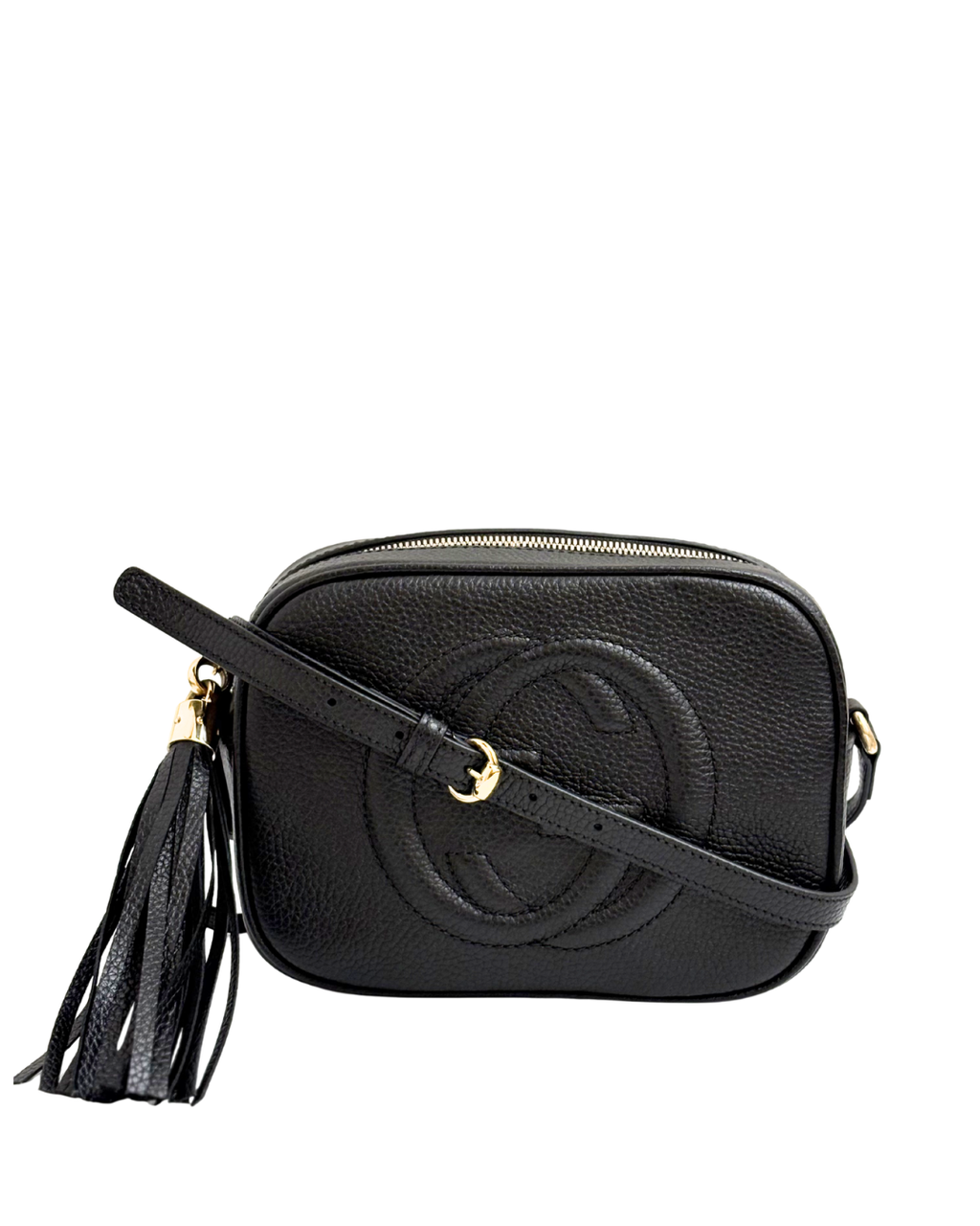 GUCCI Black Pebbled Calfskin Small Soho Disco