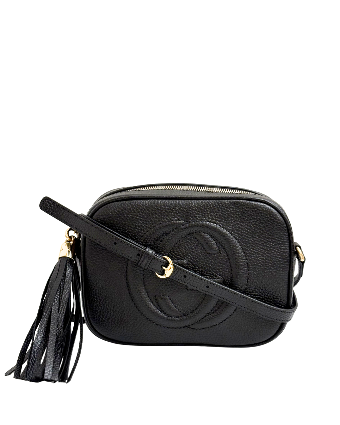 GUCCI Black Pebbled Calfskin Small Soho Disco