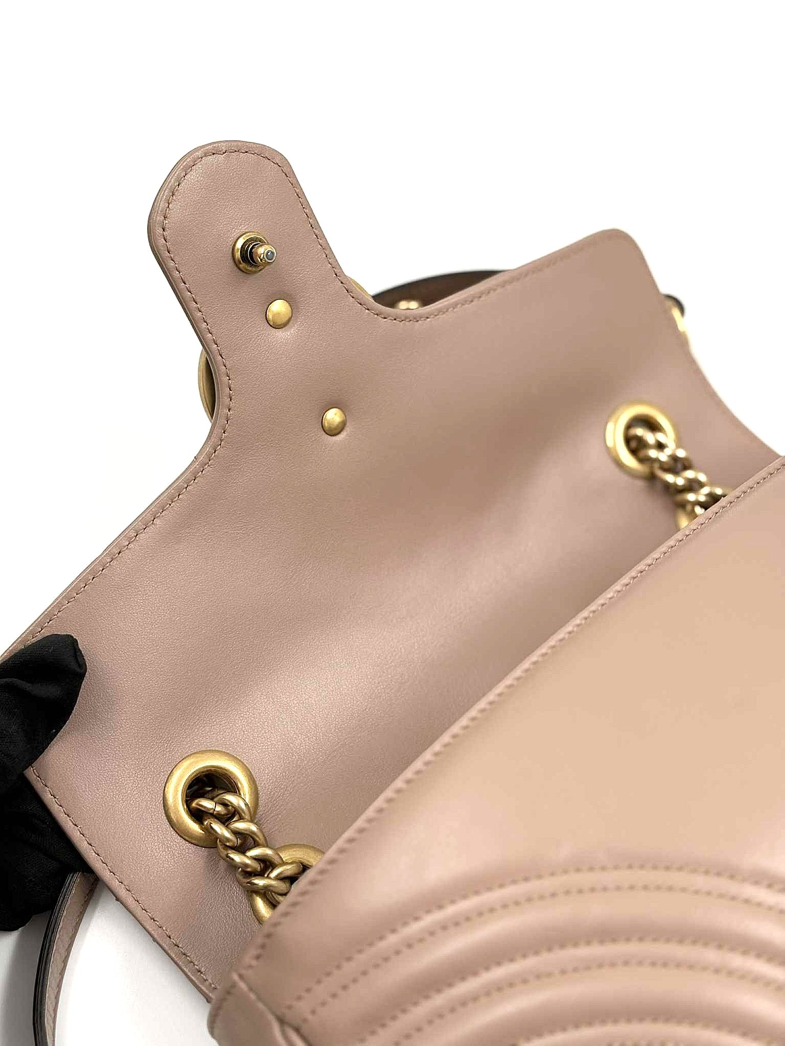 GUCCI Beige Marmont Matelasse Small Shoulder Bag