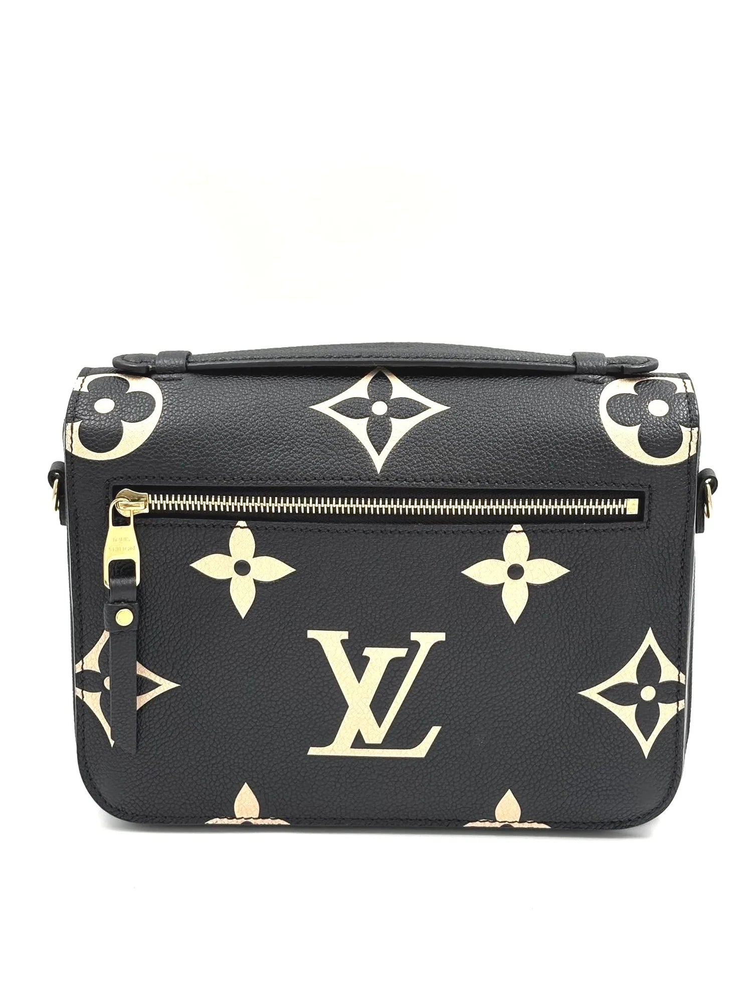 LOUIS VUITTON Pochette Metis bicolor monogram empreinte leather (microchipped)