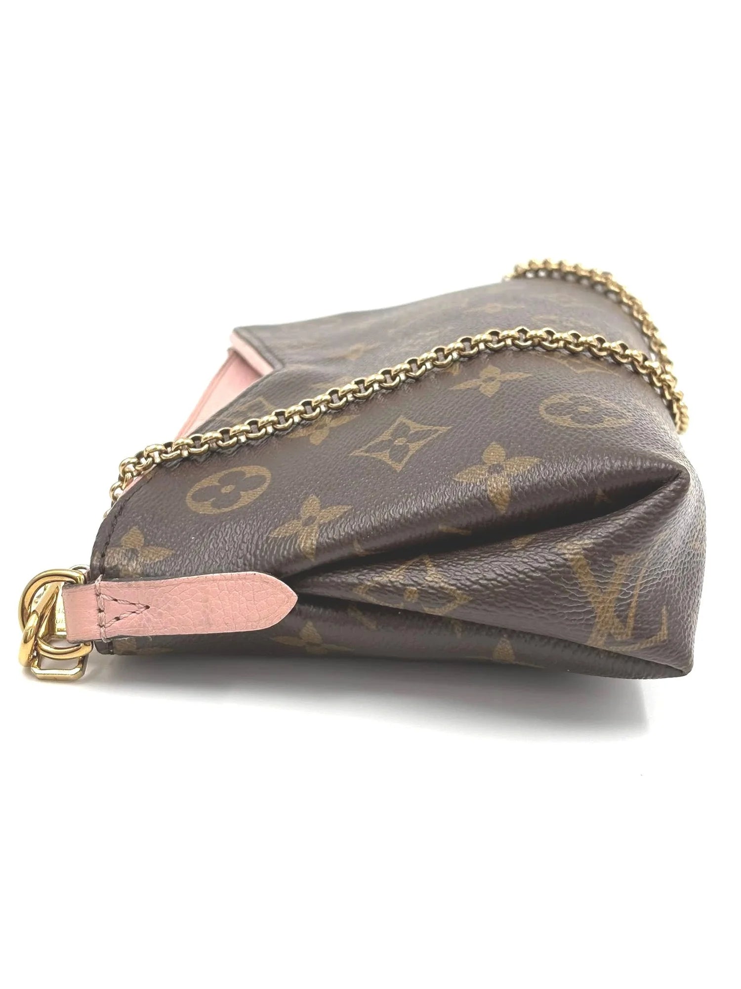 LOUIS VUITTON Pallas clutch monogram pink color