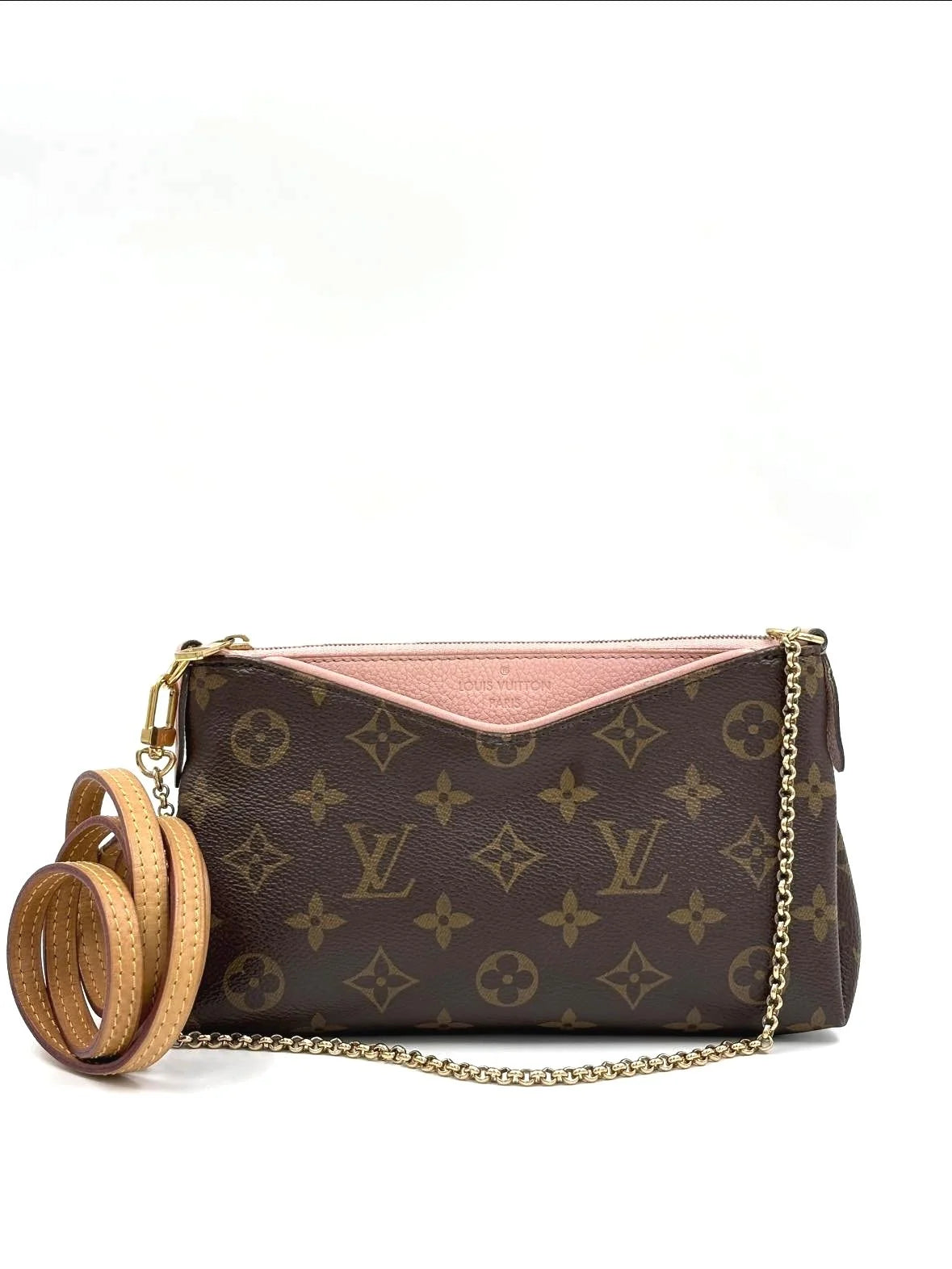 LOUIS VUITTON Pallas clutch monogram pink color