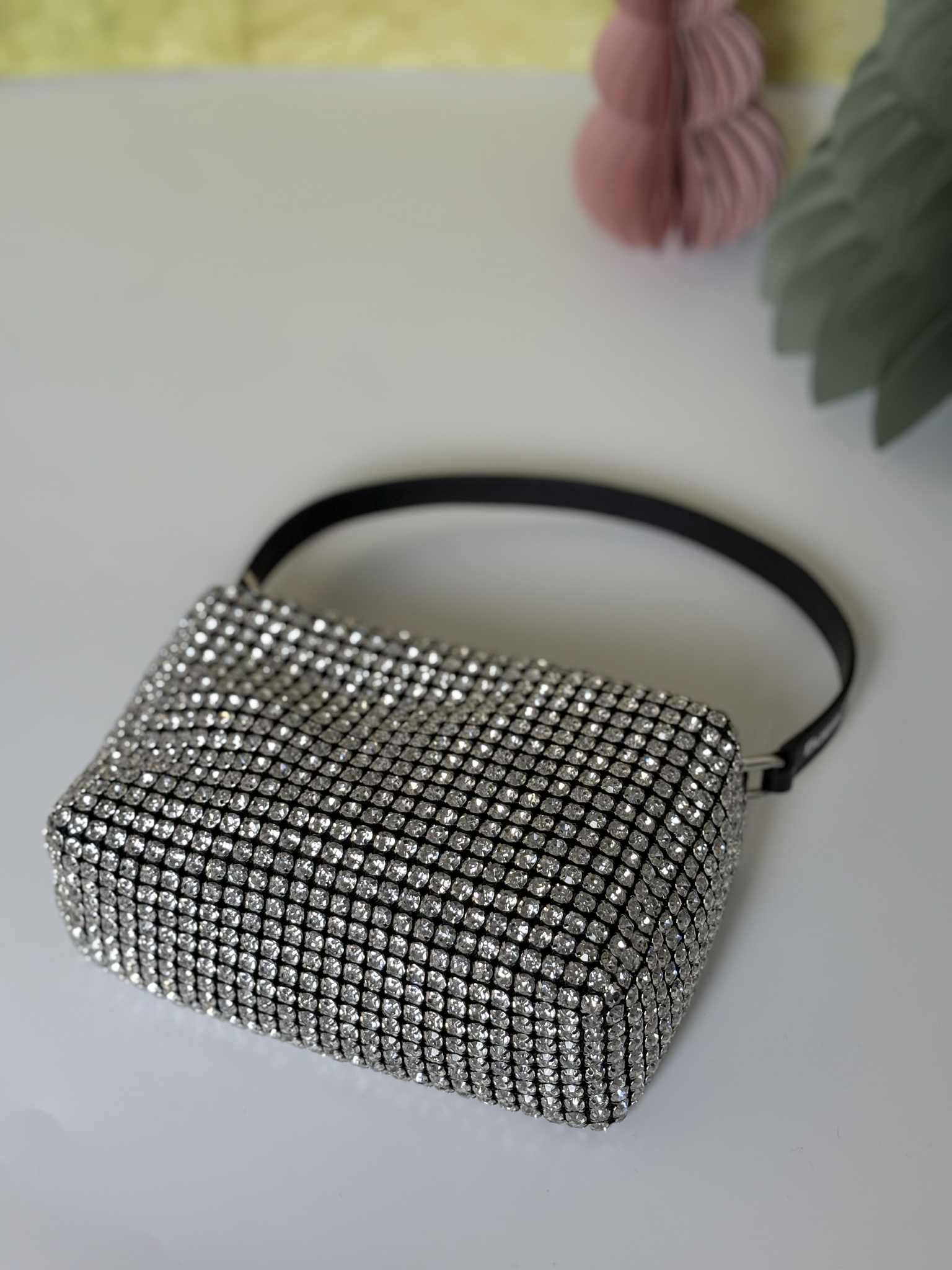 ALEXANDER WANG Heiress pouch in crystal mesh