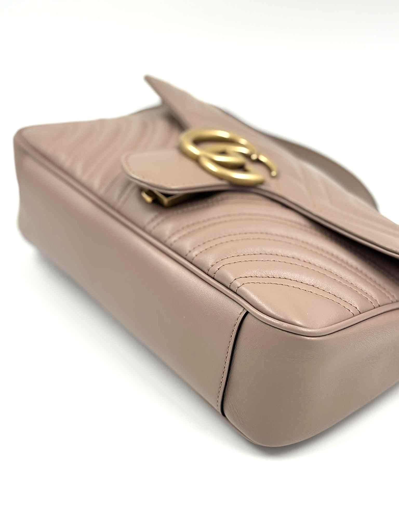 GUCCI Beige Marmont Matelasse Small Shoulder Bag