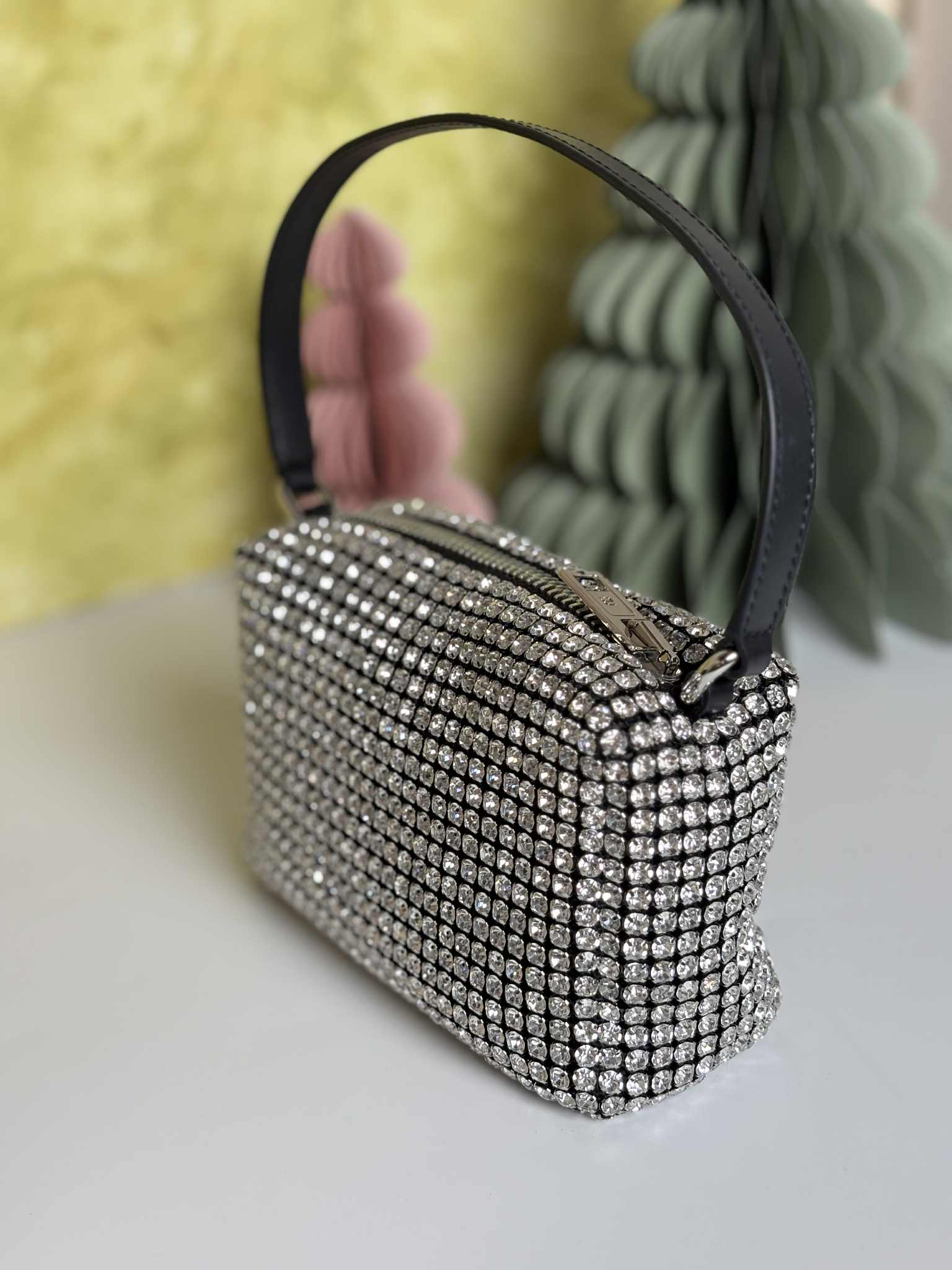 ALEXANDER WANG Heiress pouch in crystal mesh
