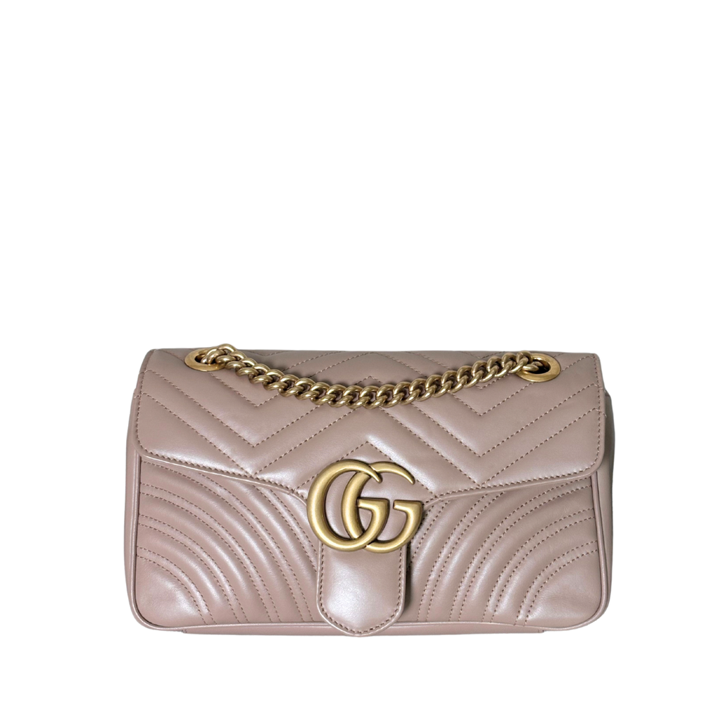 GUCCI Beige Marmont Matelasse Shoulder Bag