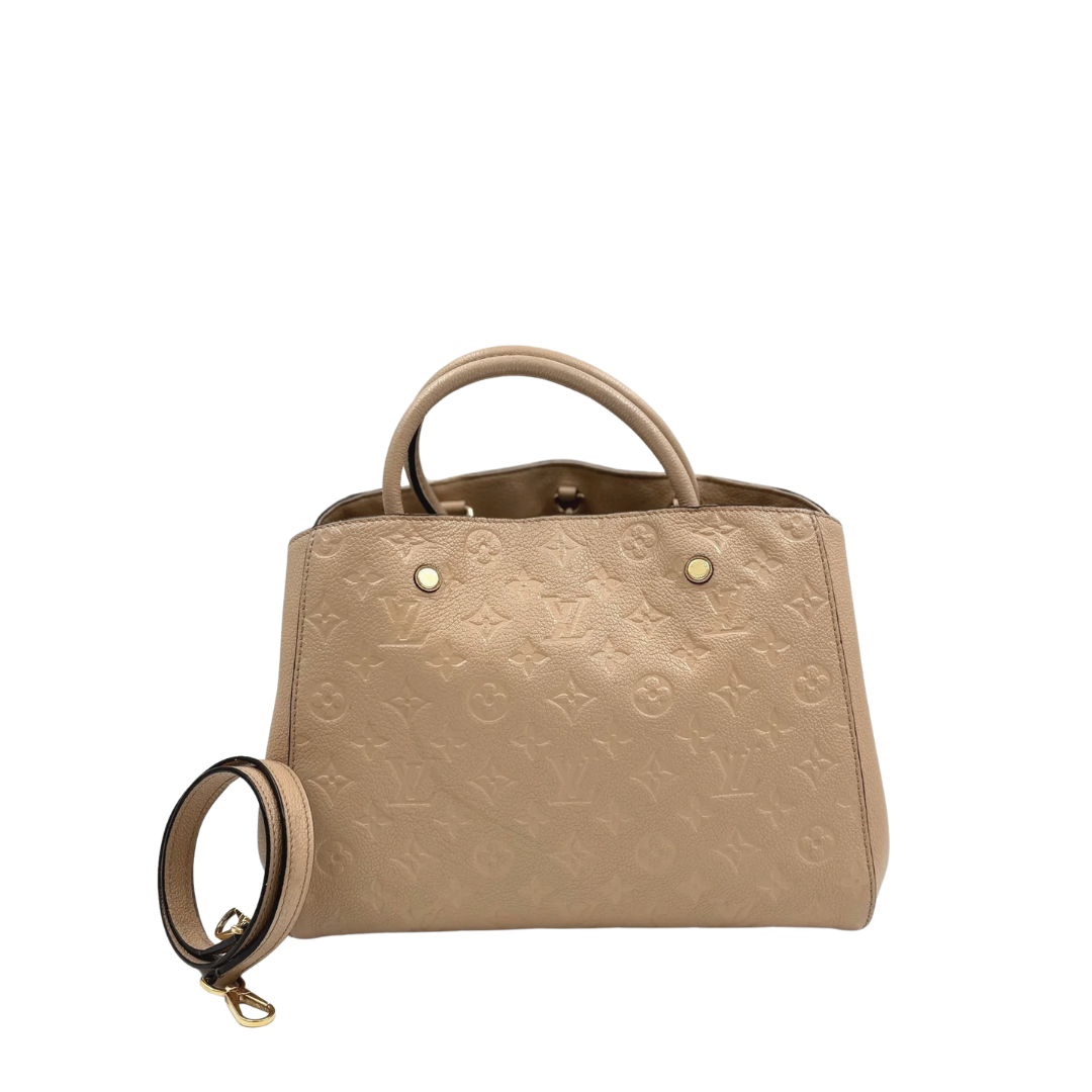 LOUIS VUITTON Montaigne MM neutrals Empreinte leather