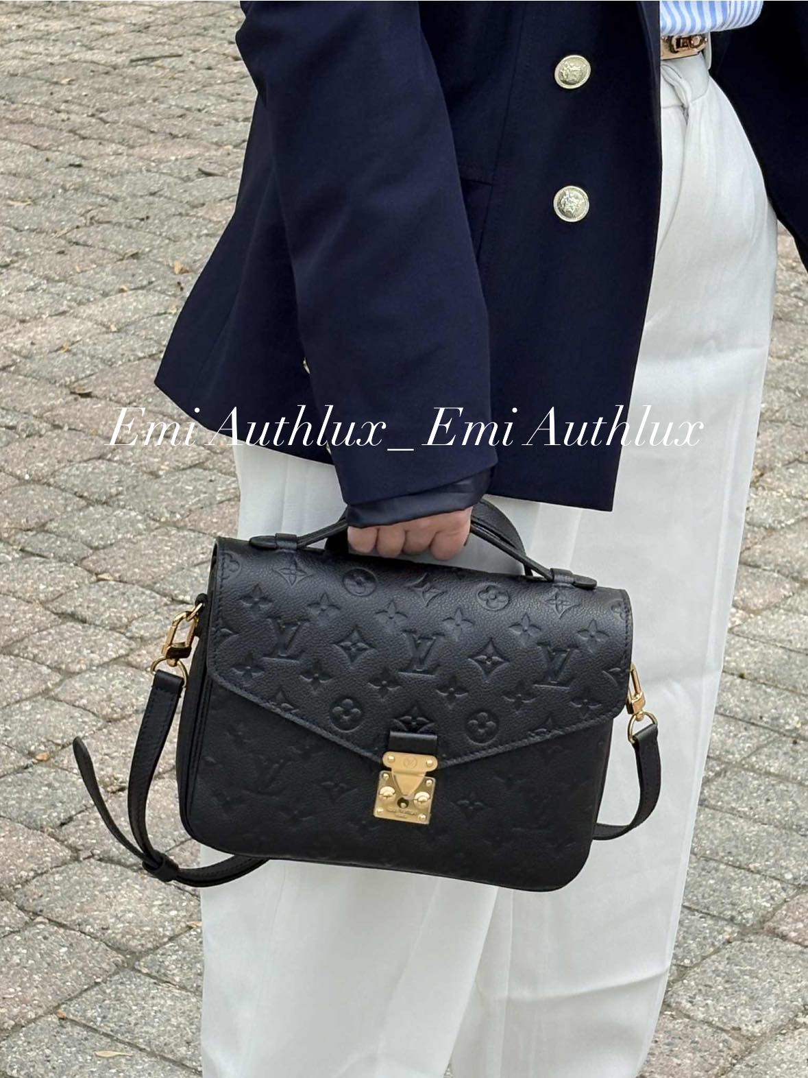 LOUIS VUITTON Metis empreinte black leather