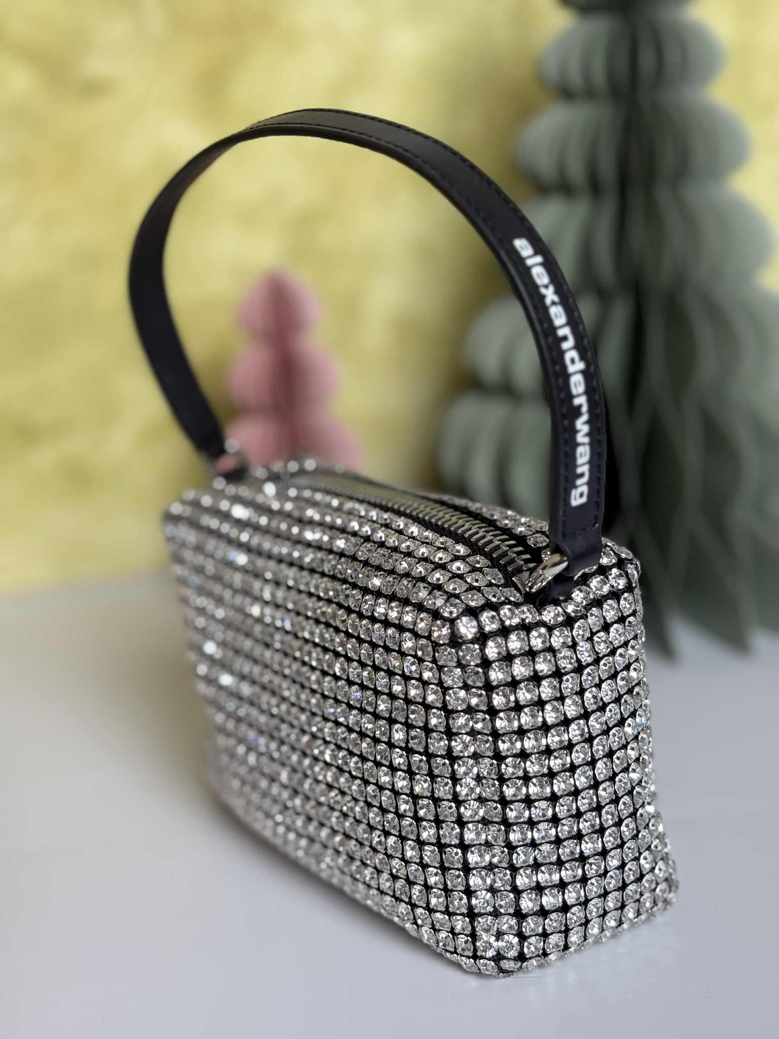 ALEXANDER WANG Heiress pouch in crystal mesh