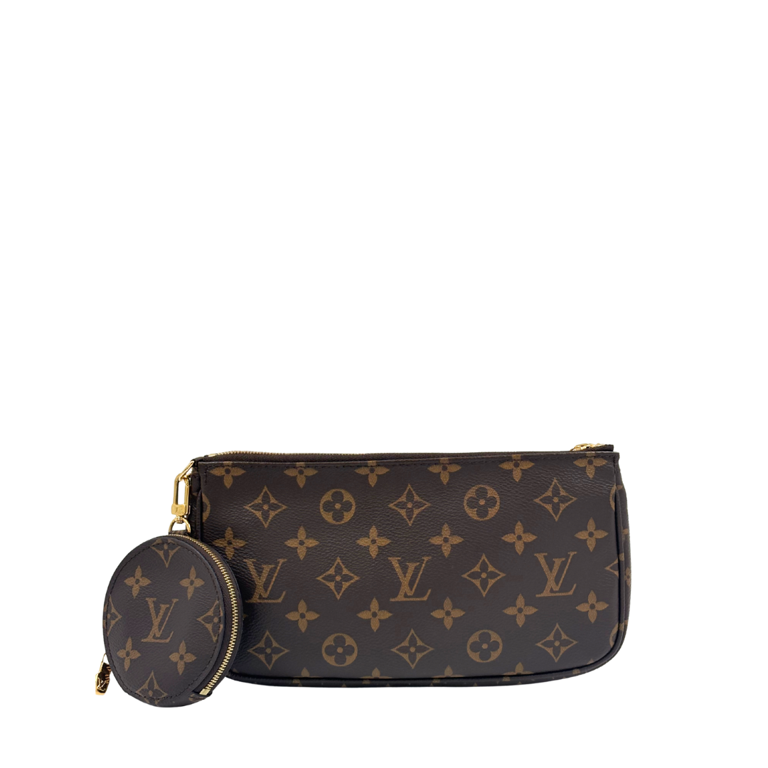 LOUIS VUITTON Multi Pochette Accessoires khaki strap
