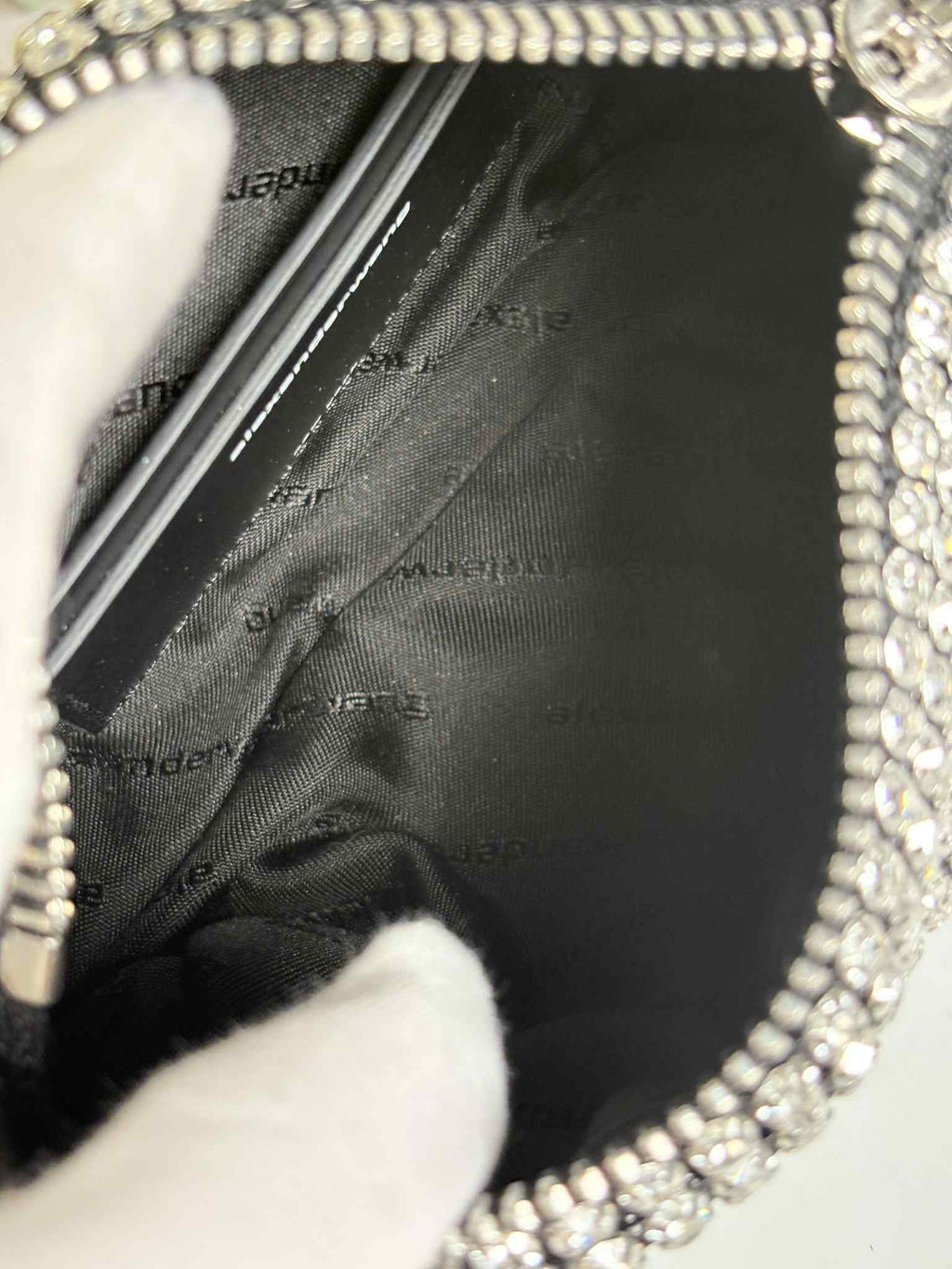 ALEXANDER WANG Heiress pouch in crystal mesh