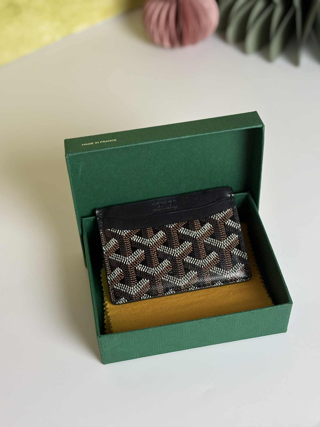GOYARD Black Leather 'Saint-Sulpice' Card Holder