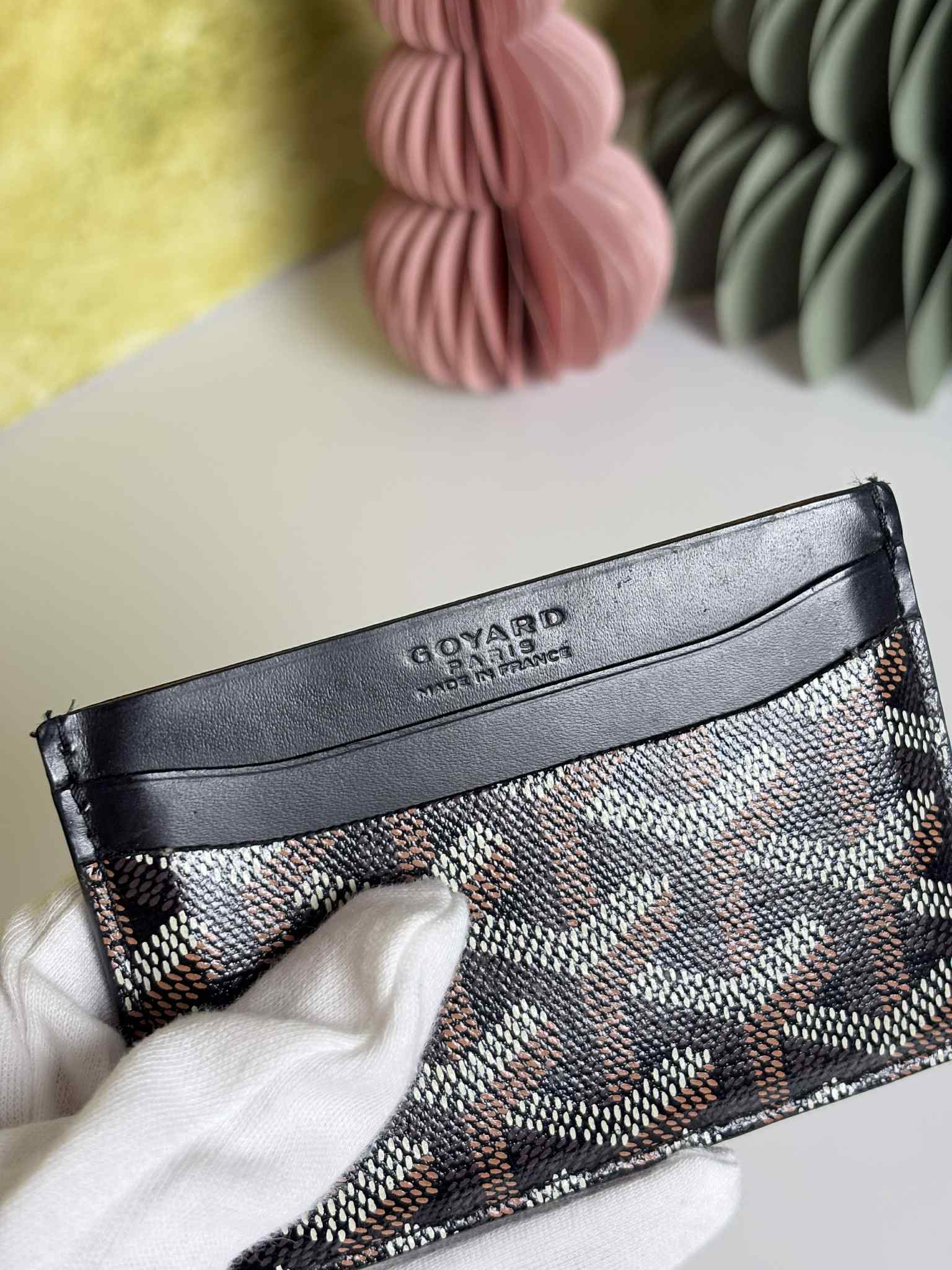 GOYARD Black Leather 'Saint-Sulpice' Card Holder