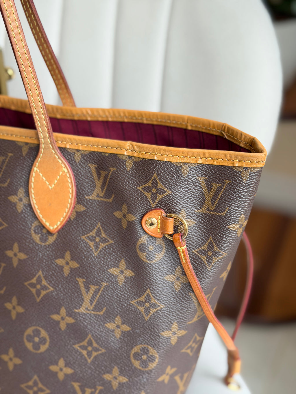 LOUIS VUITTON Neverfull MM Monogram – Pivoine Interior