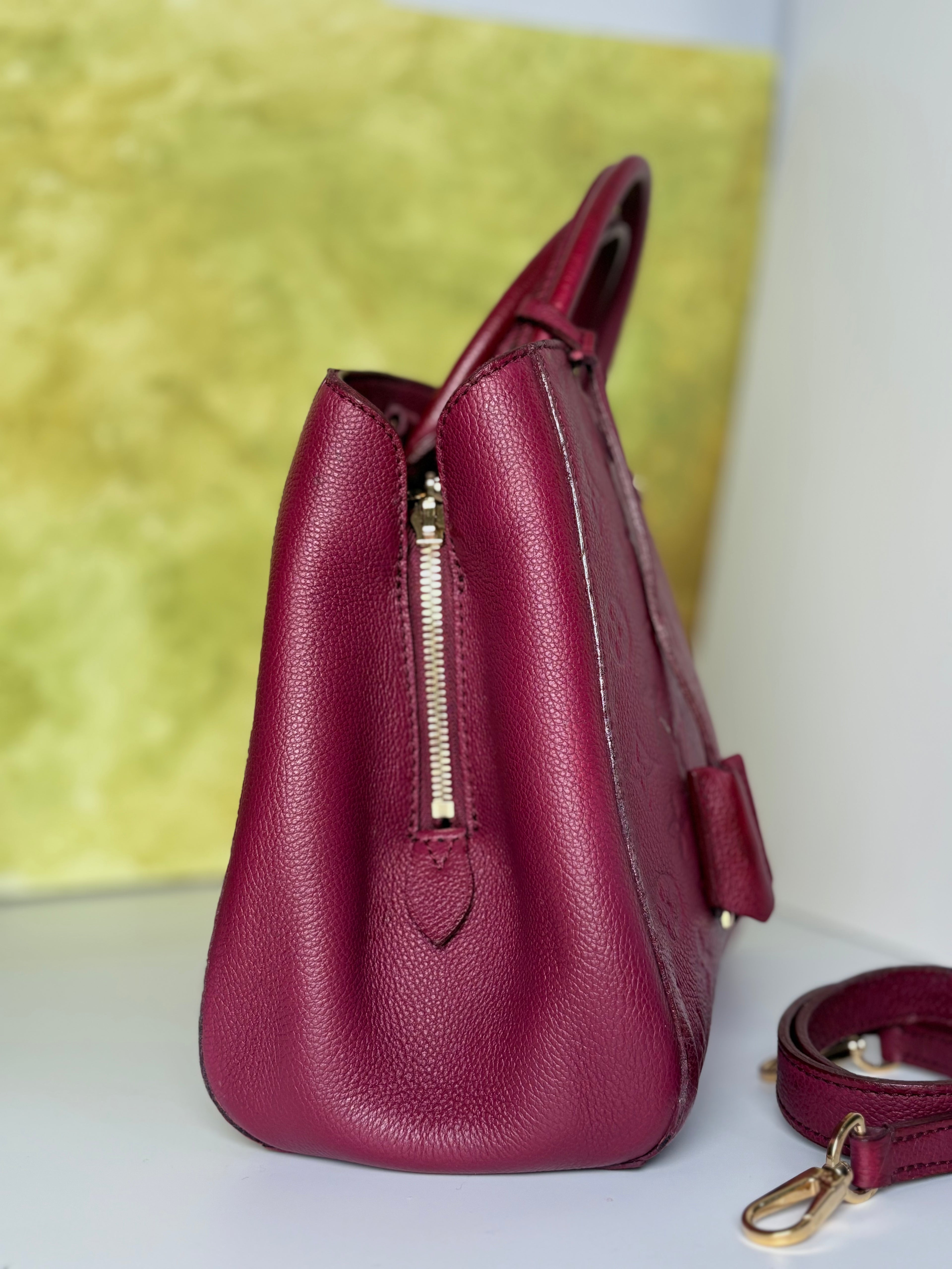 LOUIS VUITTON Montaigne MM burgundy Empreinte leather