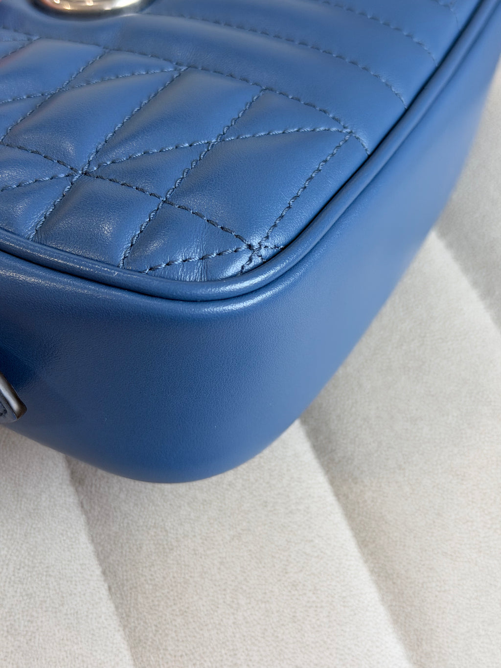 GUCCI Marmont Mini Camera Bag – Blue Leather