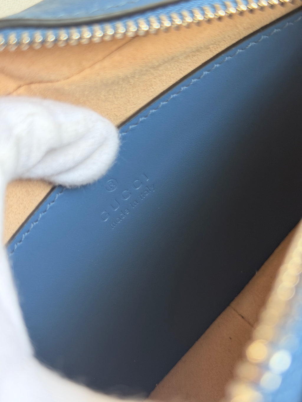 GUCCI Marmont Mini Camera Bag – Blue Leather