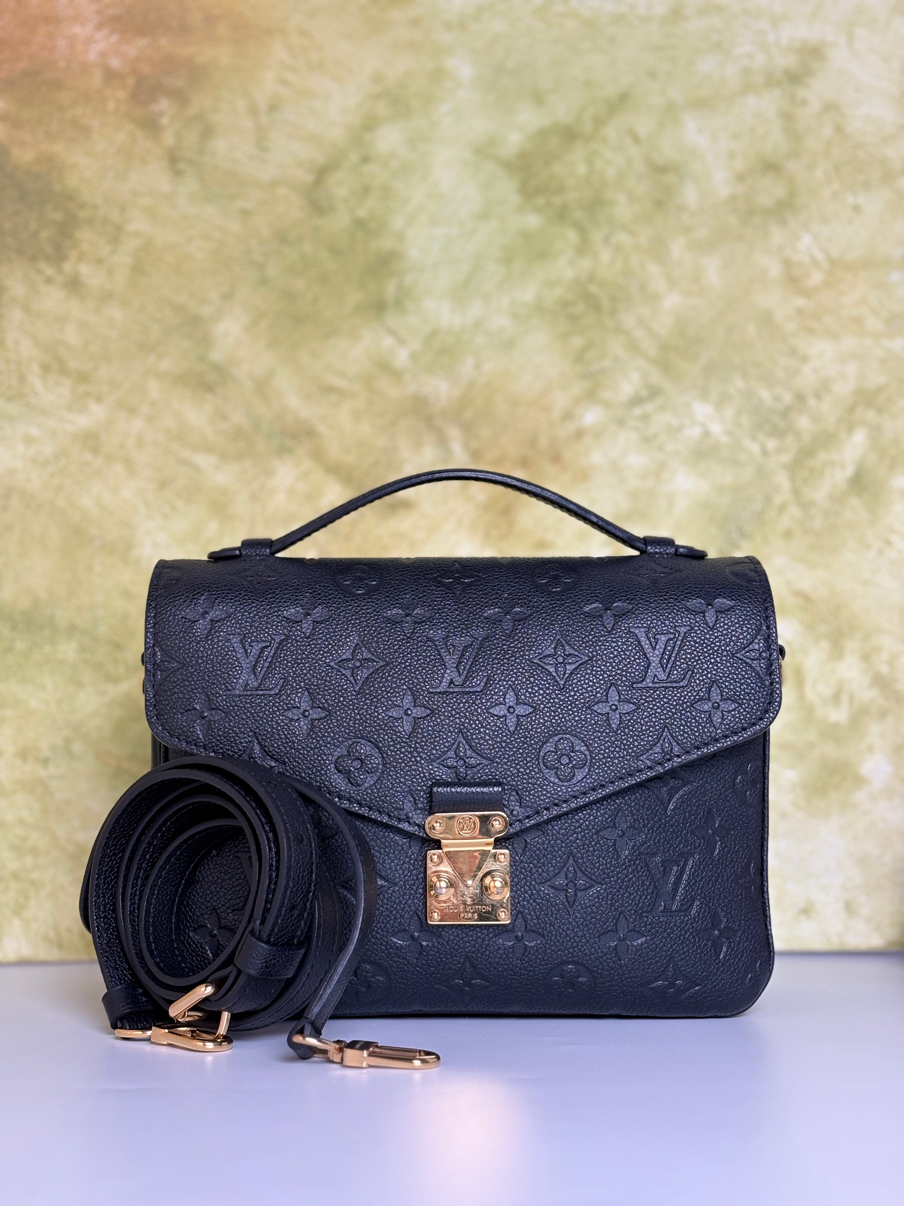 LOUIS VUITTON Metis empreinte black leather
