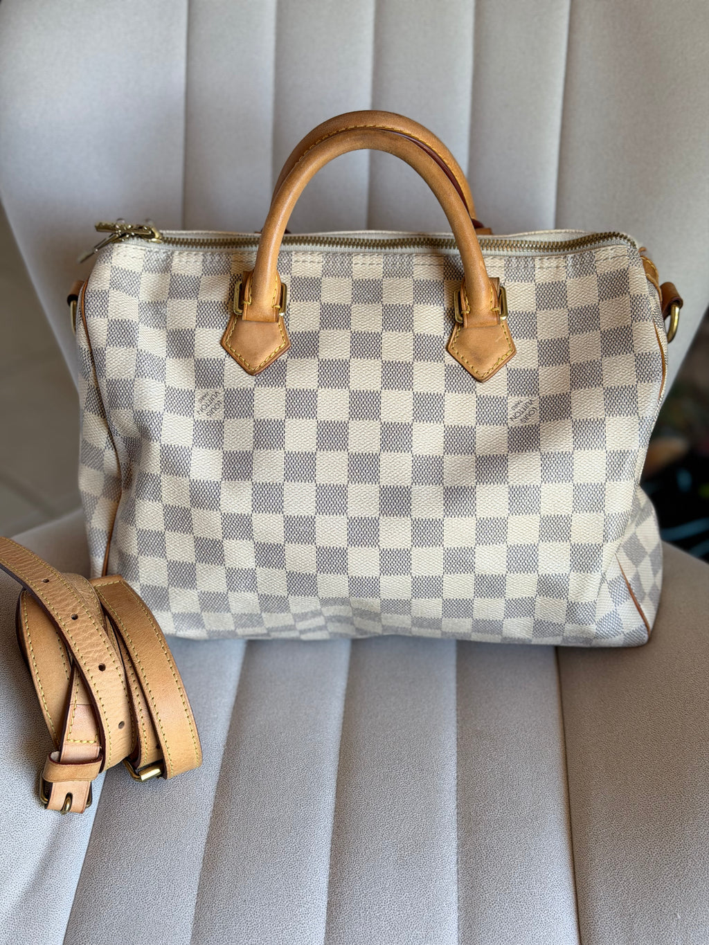 LOUIS VUITTON Speedy Bandoulière 30 in Damier Azur