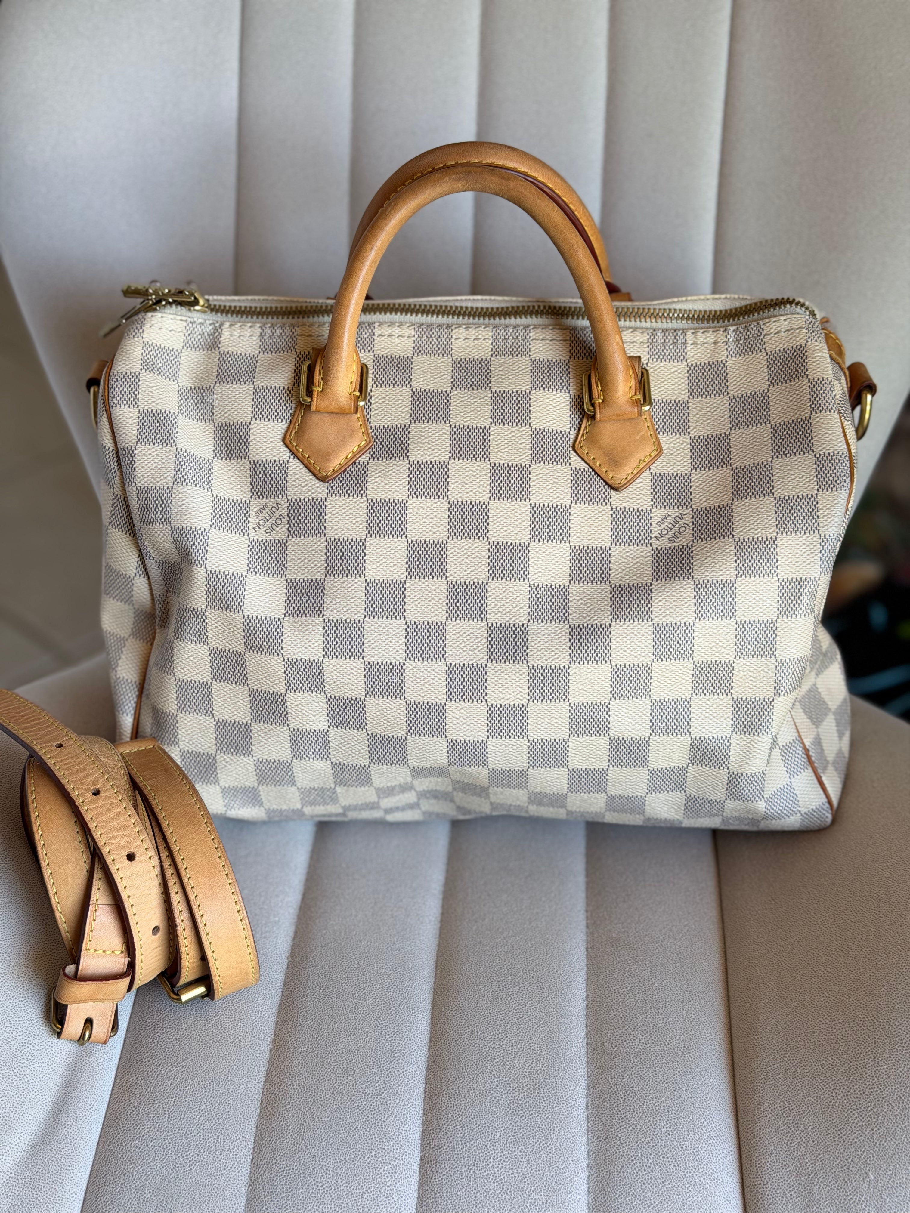 LOUIS VUITTON Speedy Bandoulière 30 in Damier Azur