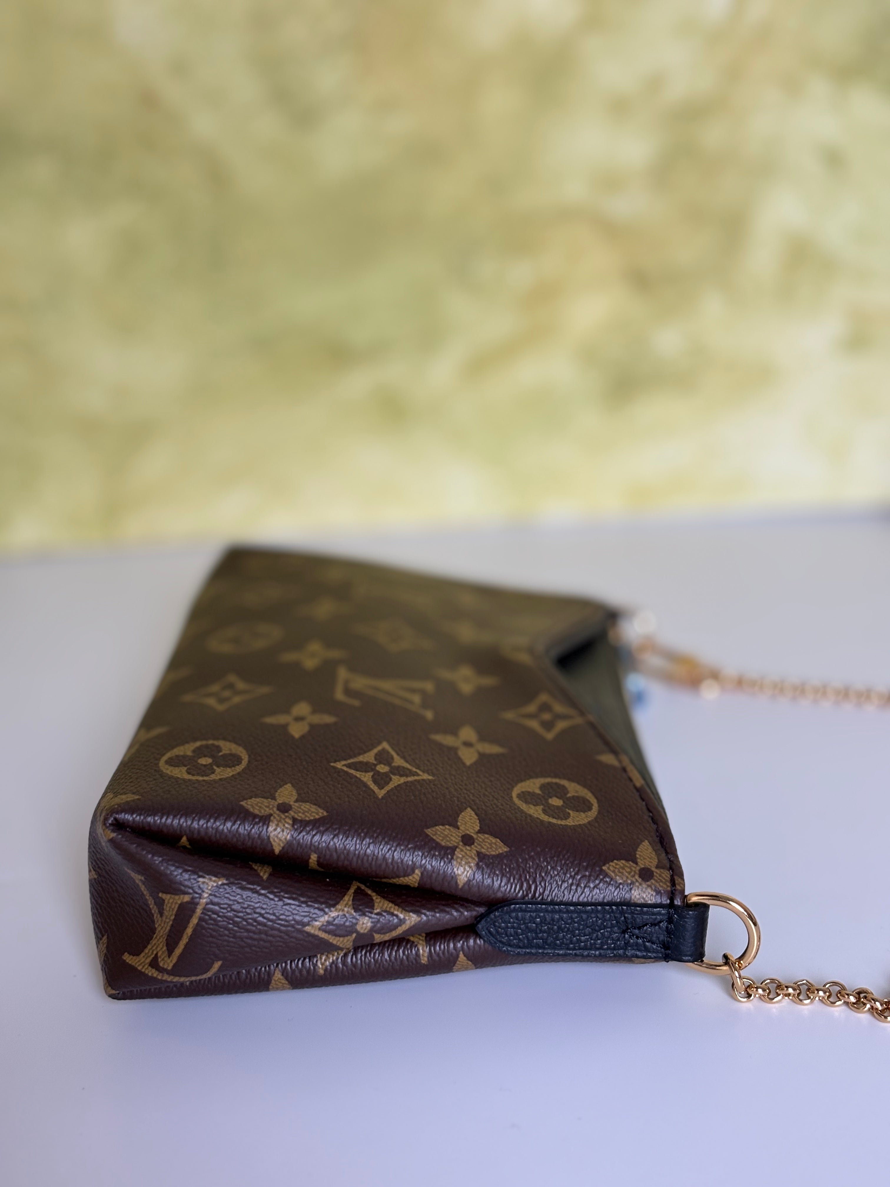 LOUIS VUITTON Monogram Pallas Noir/Black Clutch Crossbody