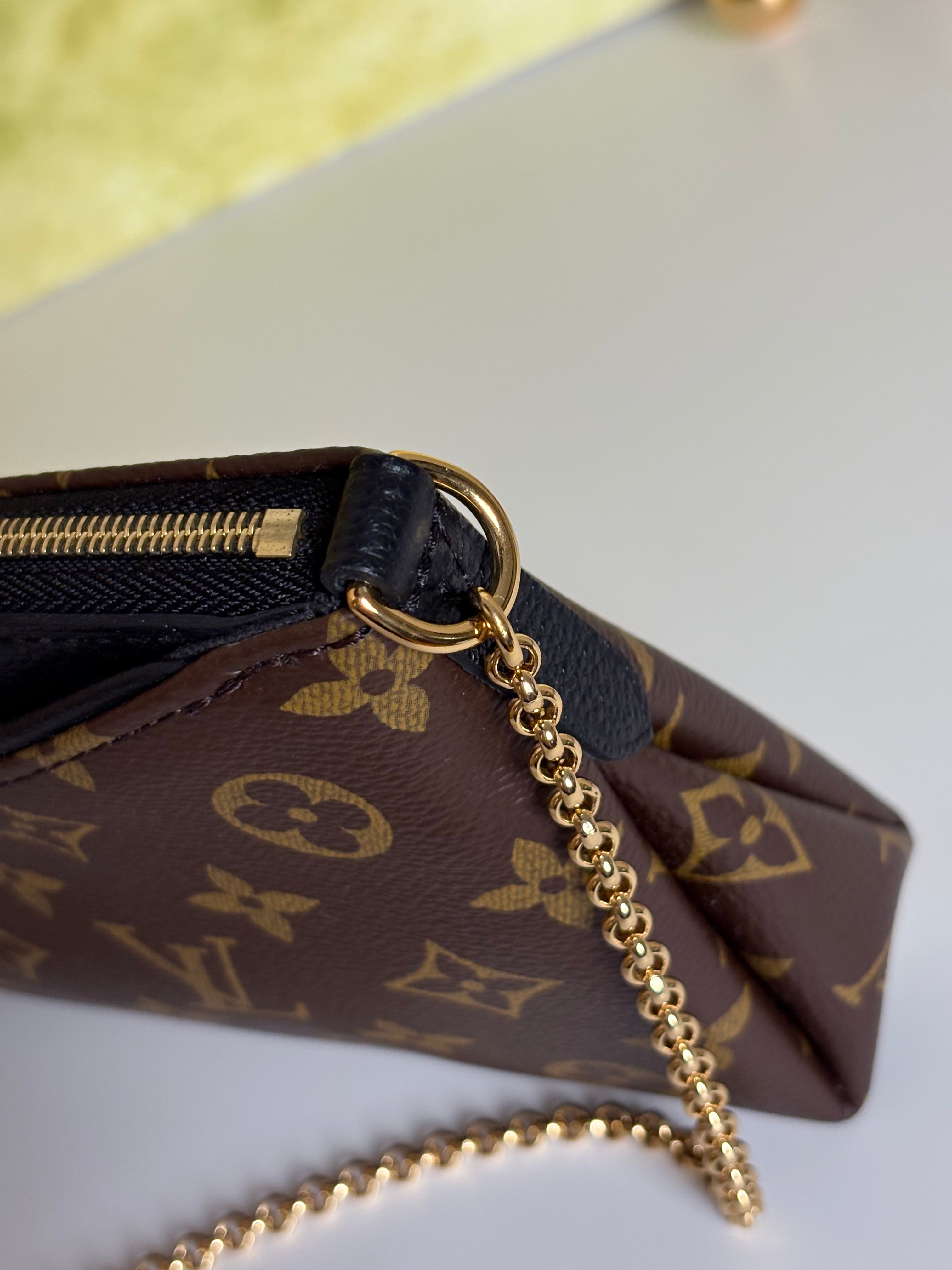 LOUIS VUITTON Monogram Pallas Noir/Black Clutch Crossbody