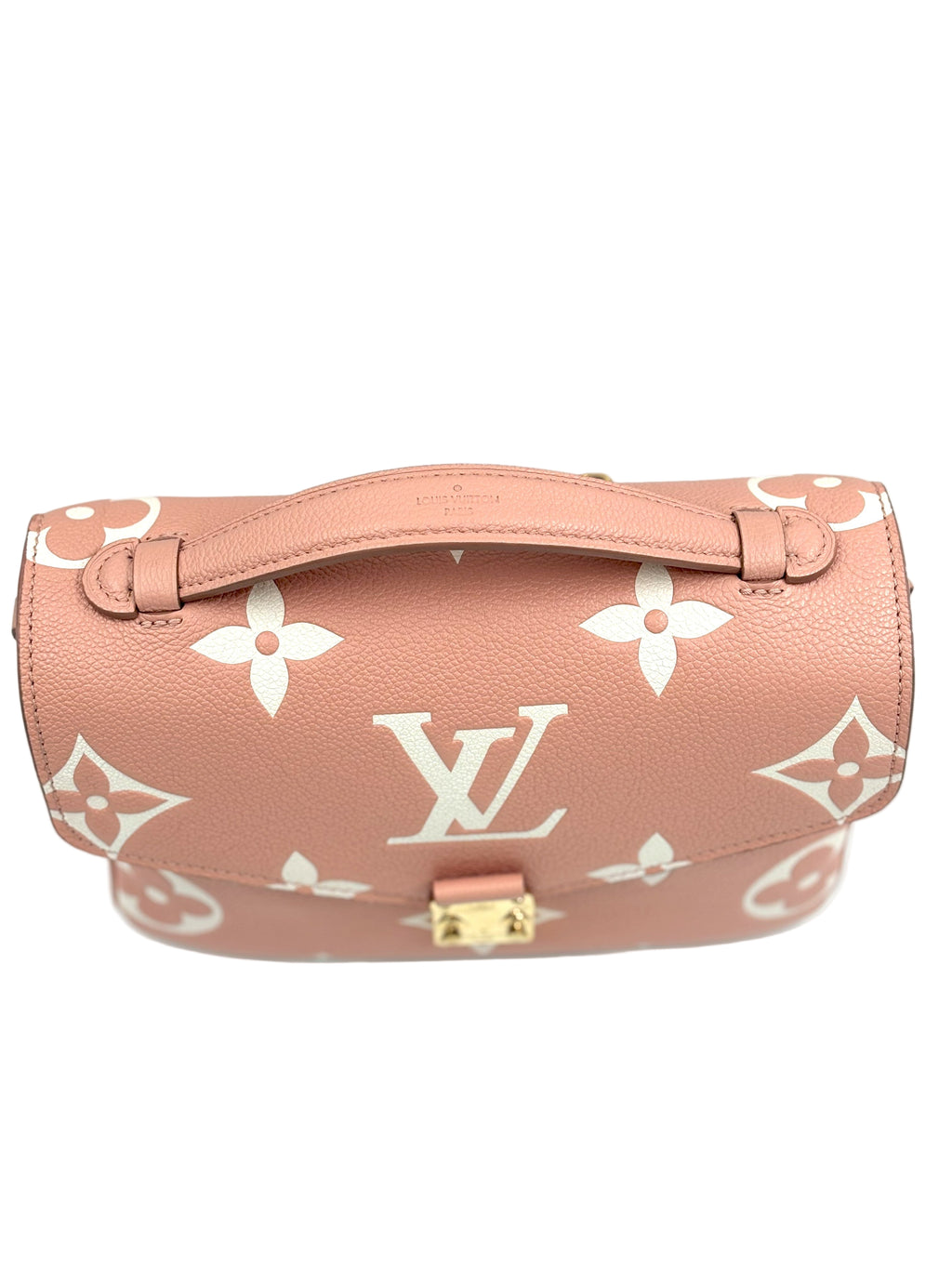 LOUIS VUITTON Pochette Metis bicolor monogram empreinte leather (microchipped)