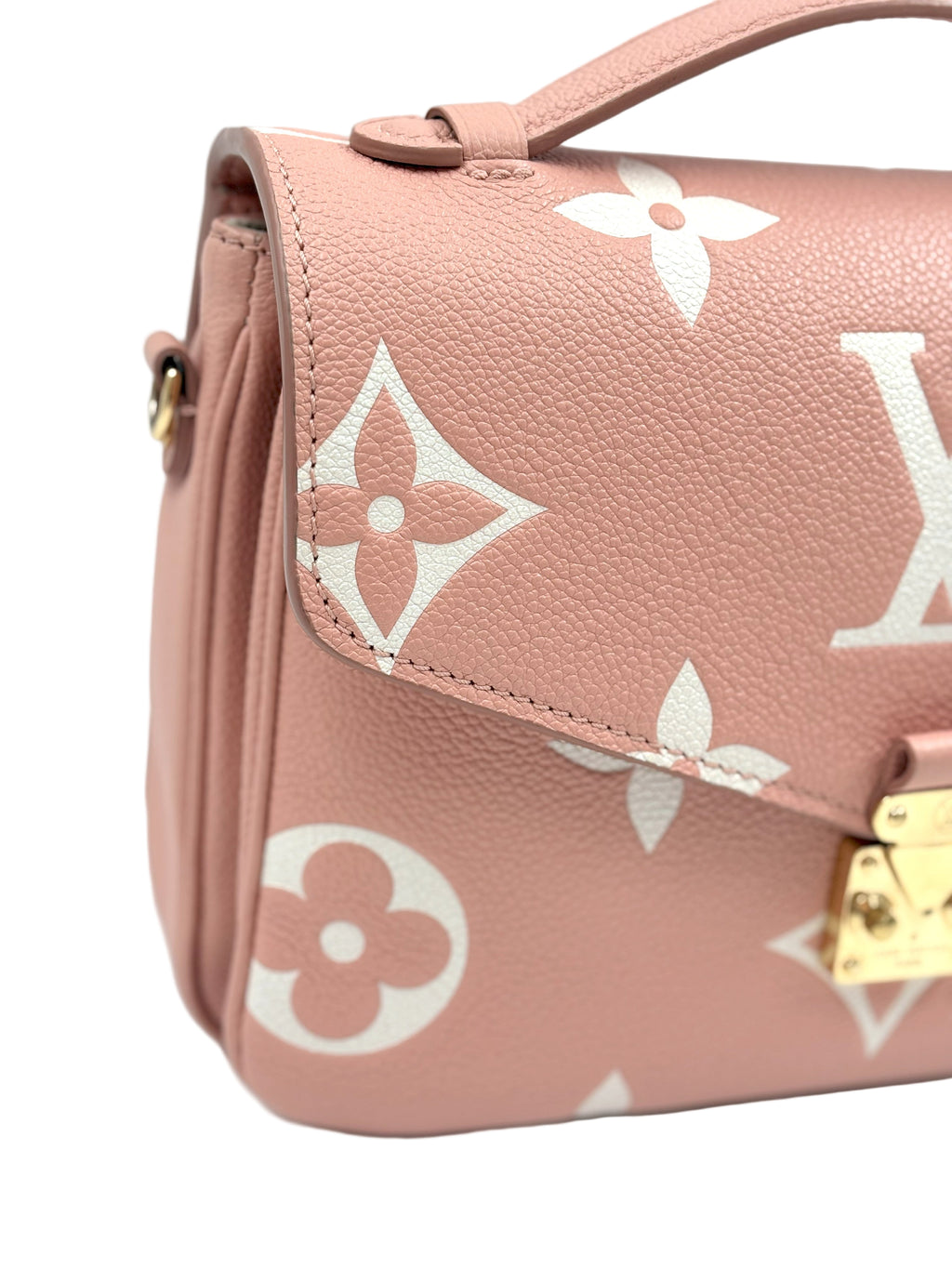 LOUIS VUITTON Pochette Metis bicolor monogram empreinte leather (microchipped)