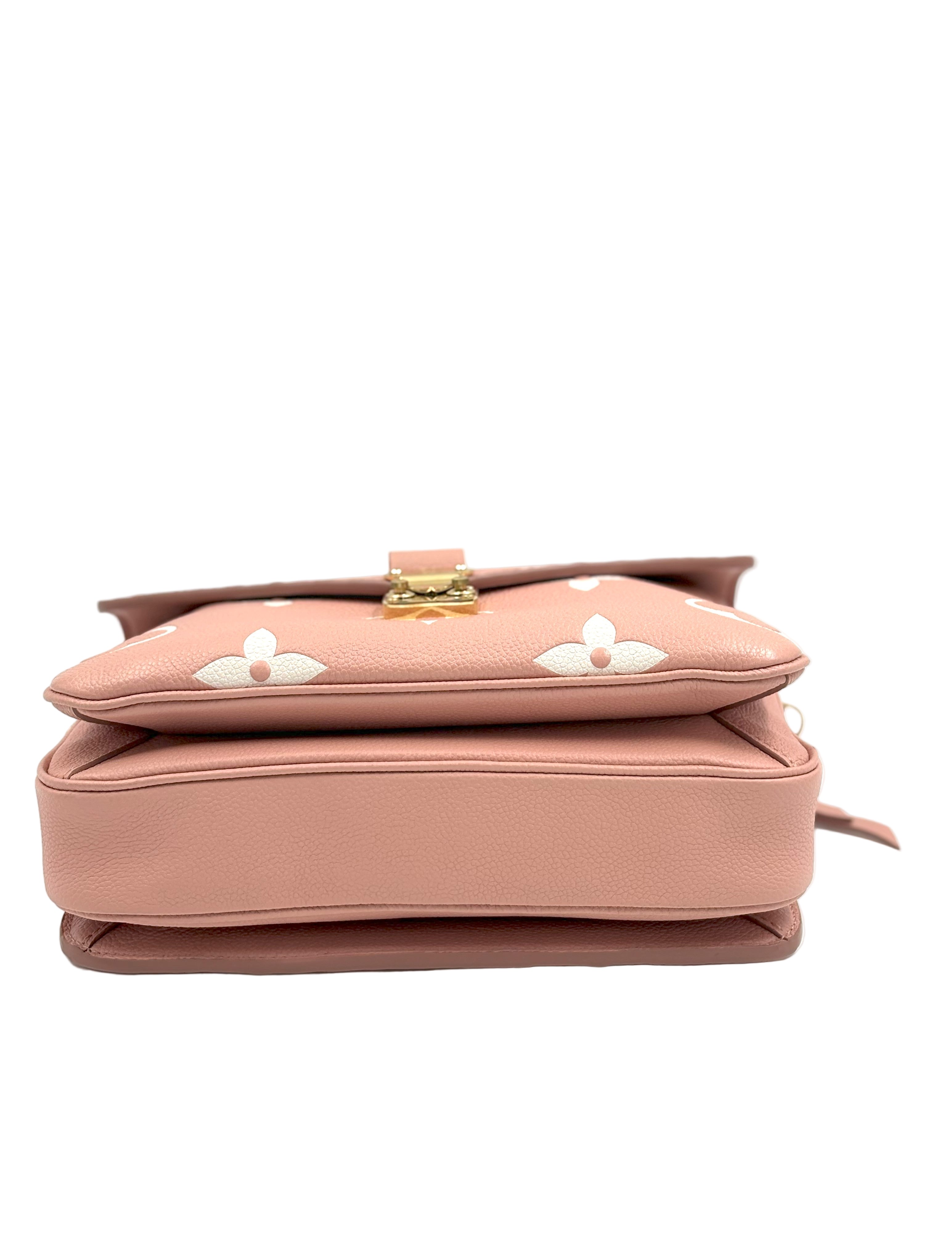 LOUIS VUITTON Pochette Metis bicolor monogram empreinte leather (microchipped)