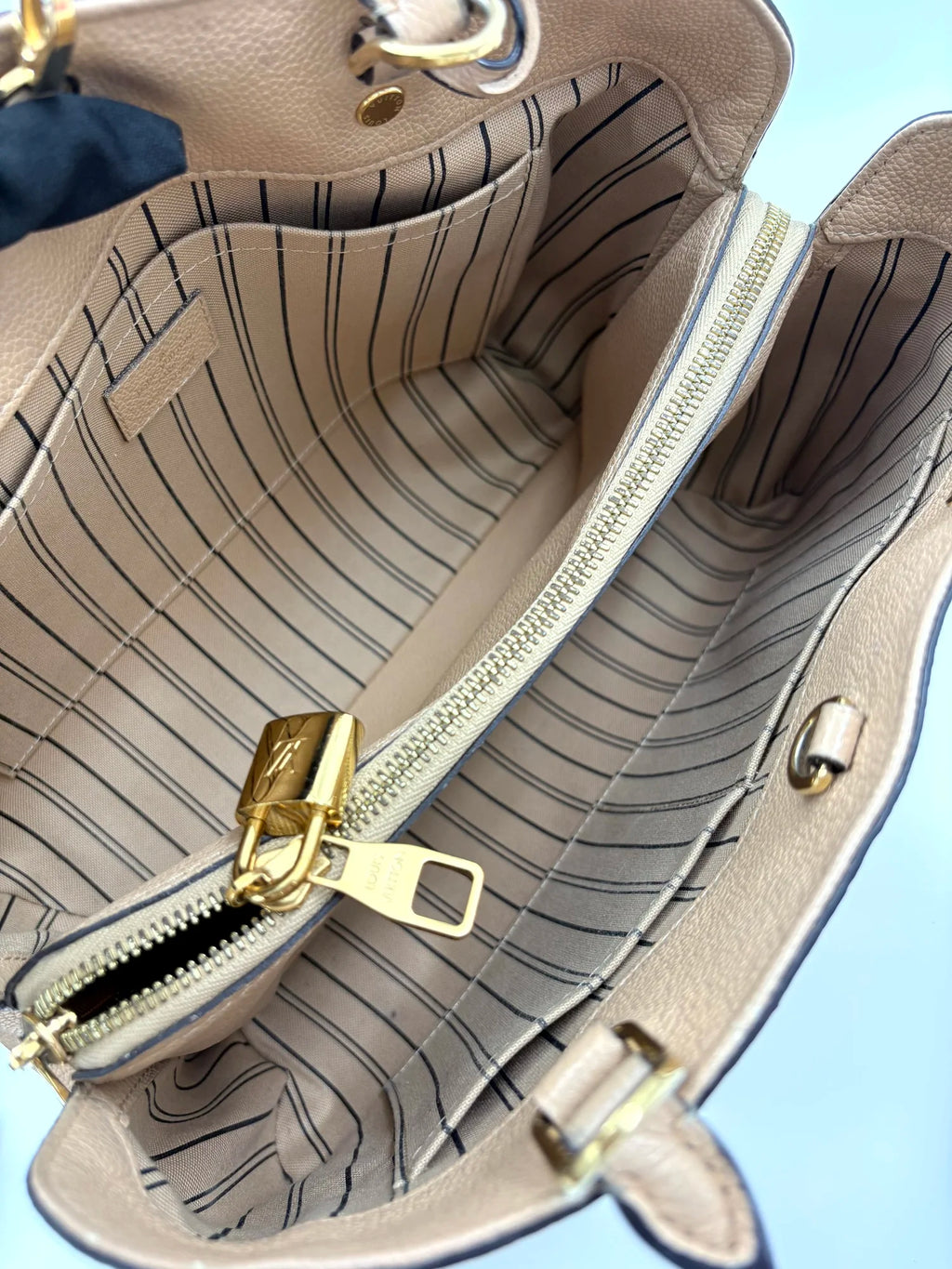 LOUIS VUITTON Montaigne MM neutrals Empreinte leather