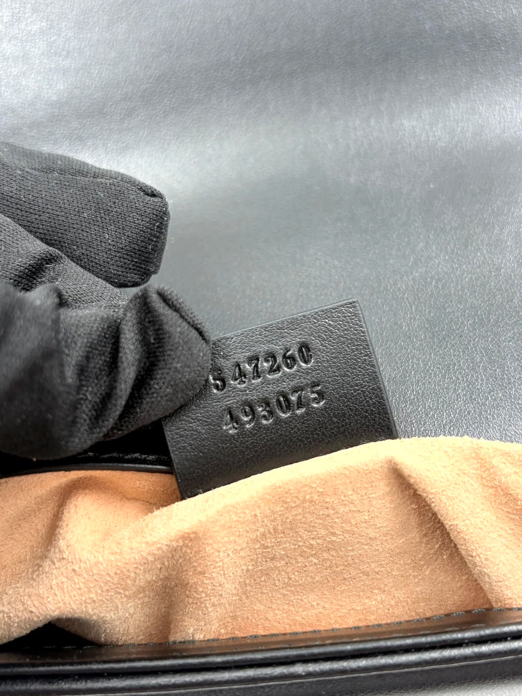 GUCCI marmont mini top handle in black leather