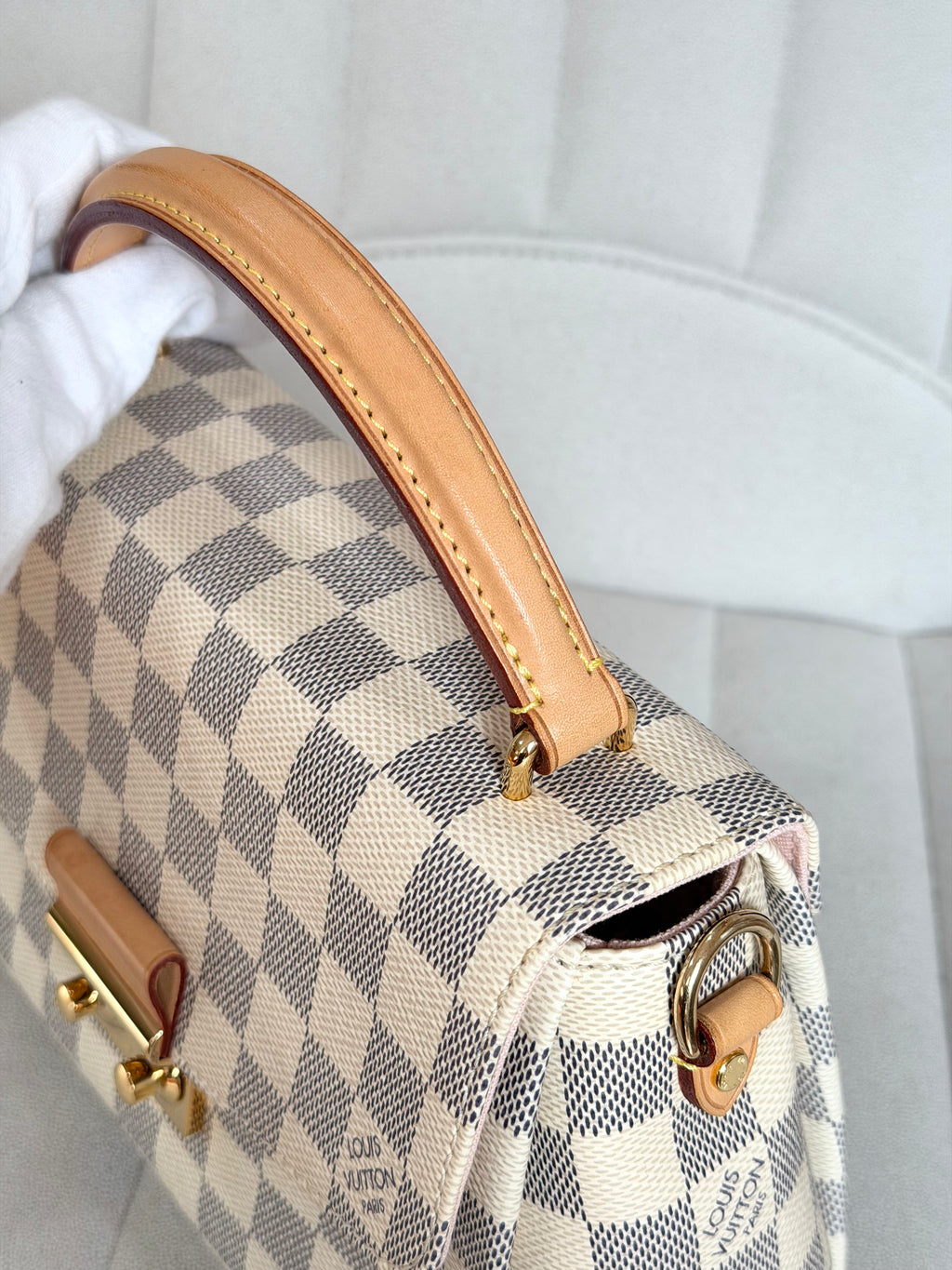 LOUIS VUITTON Croisette Damier Azur canvas