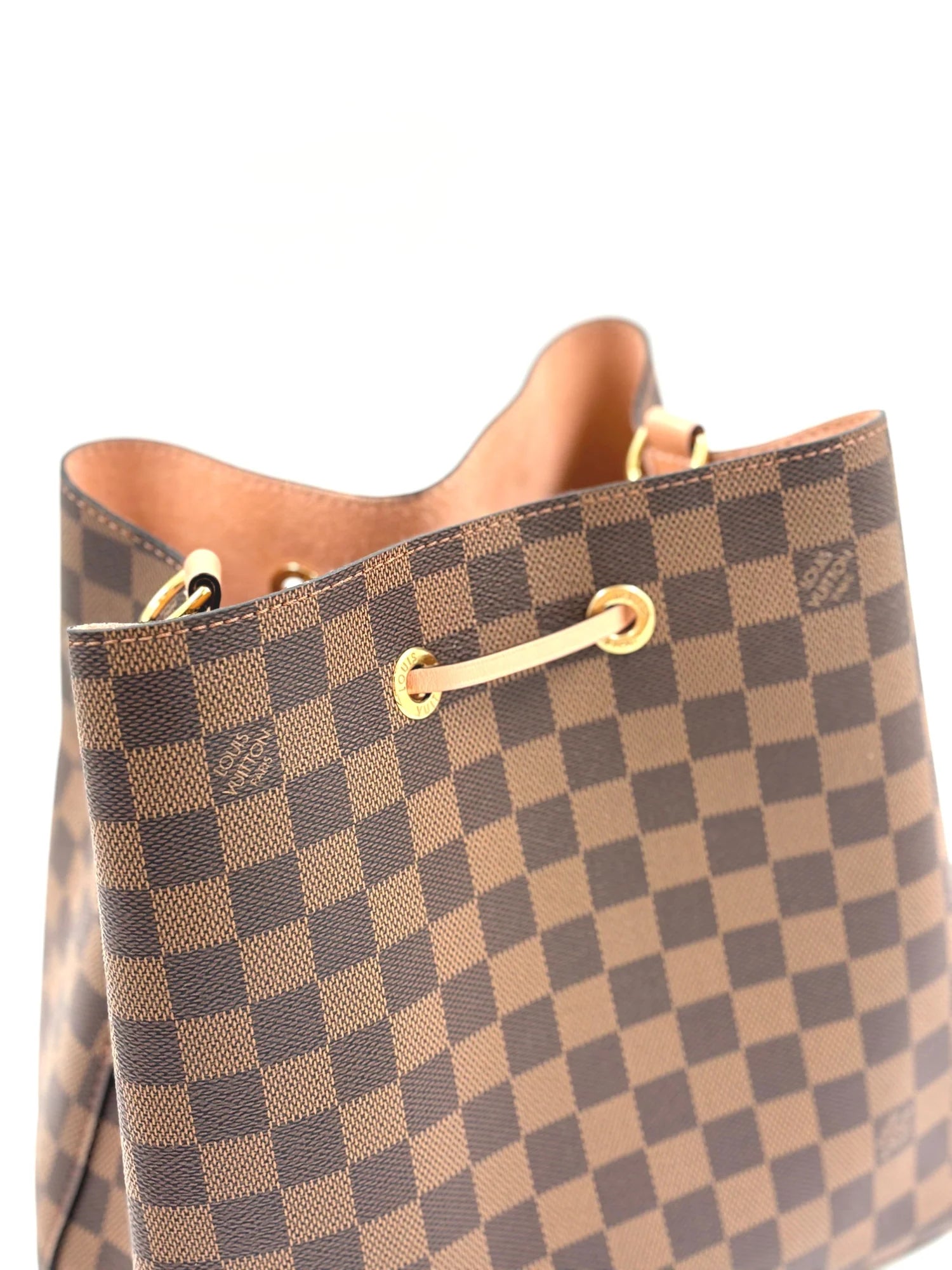 LOUIS VUITTON Damier Ebene Neonoe MM Venus Pink (microchipped)