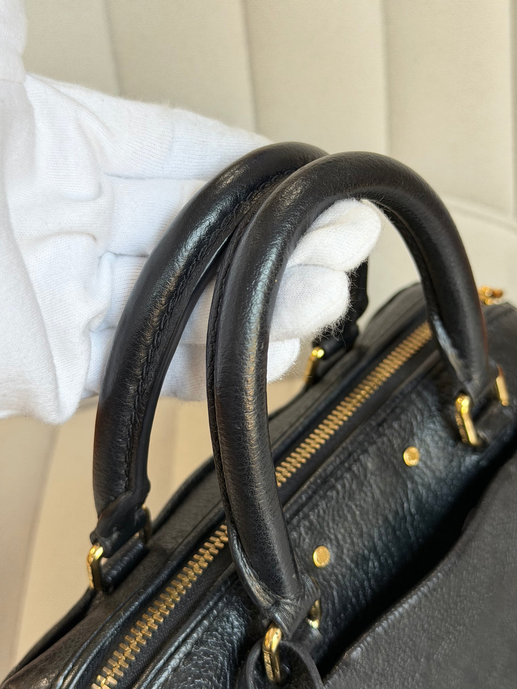LOUIS VUITTON Speedy 20 Bandouliere Black Empreinte Leather