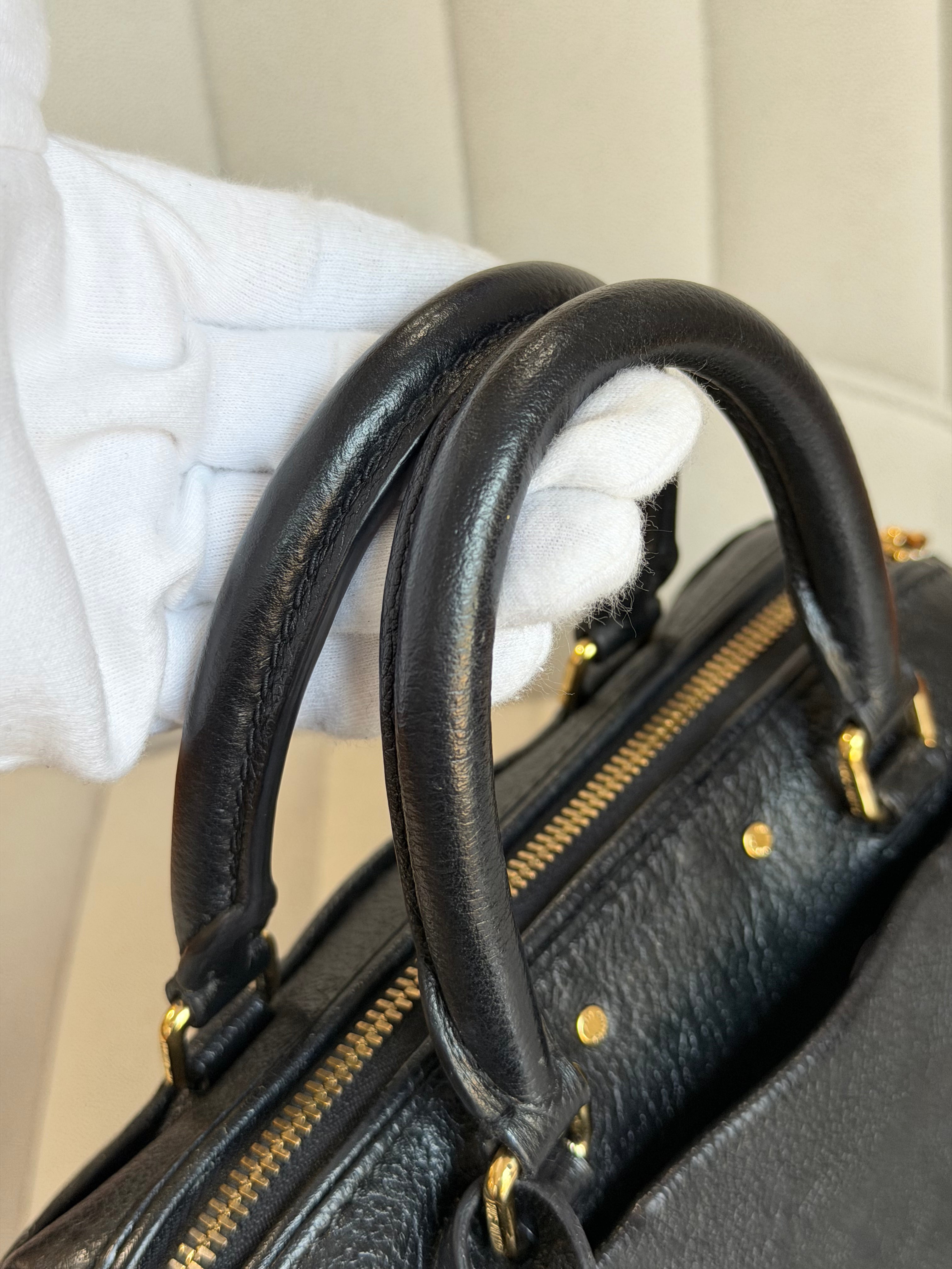 LOUIS VUITTON Speedy 20 Bandouliere Black Empreinte Leather