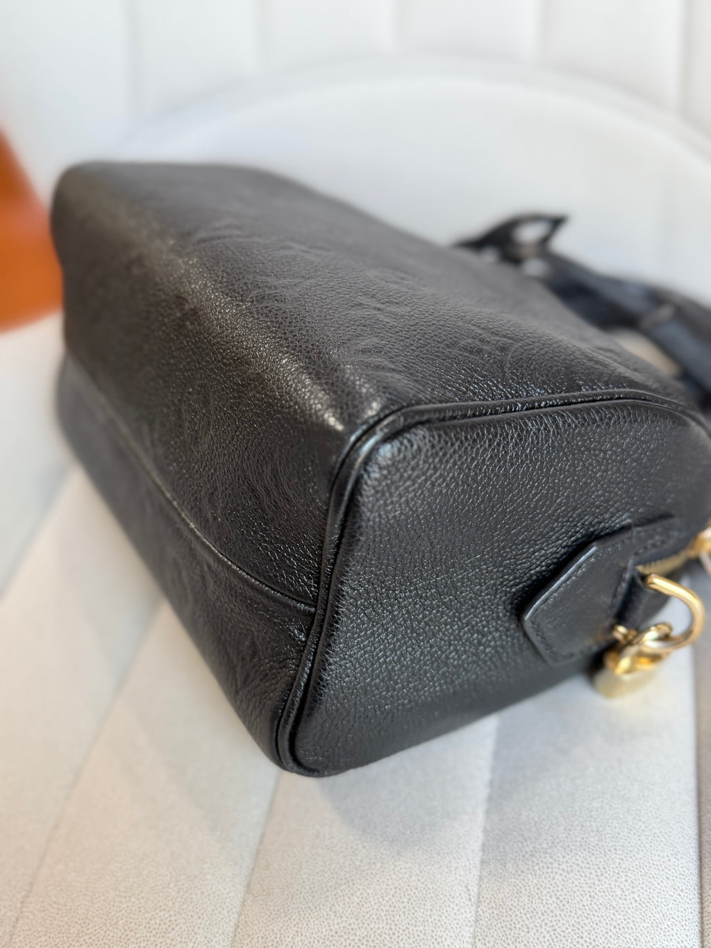 LOUIS VUITTON Speedy 20 Bandouliere Black Empreinte Leather