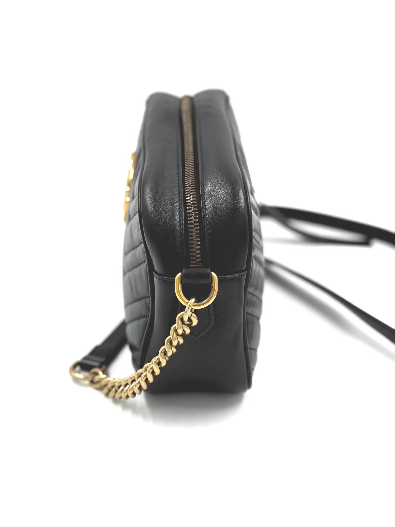 GUCCI marmont camera bag black leather