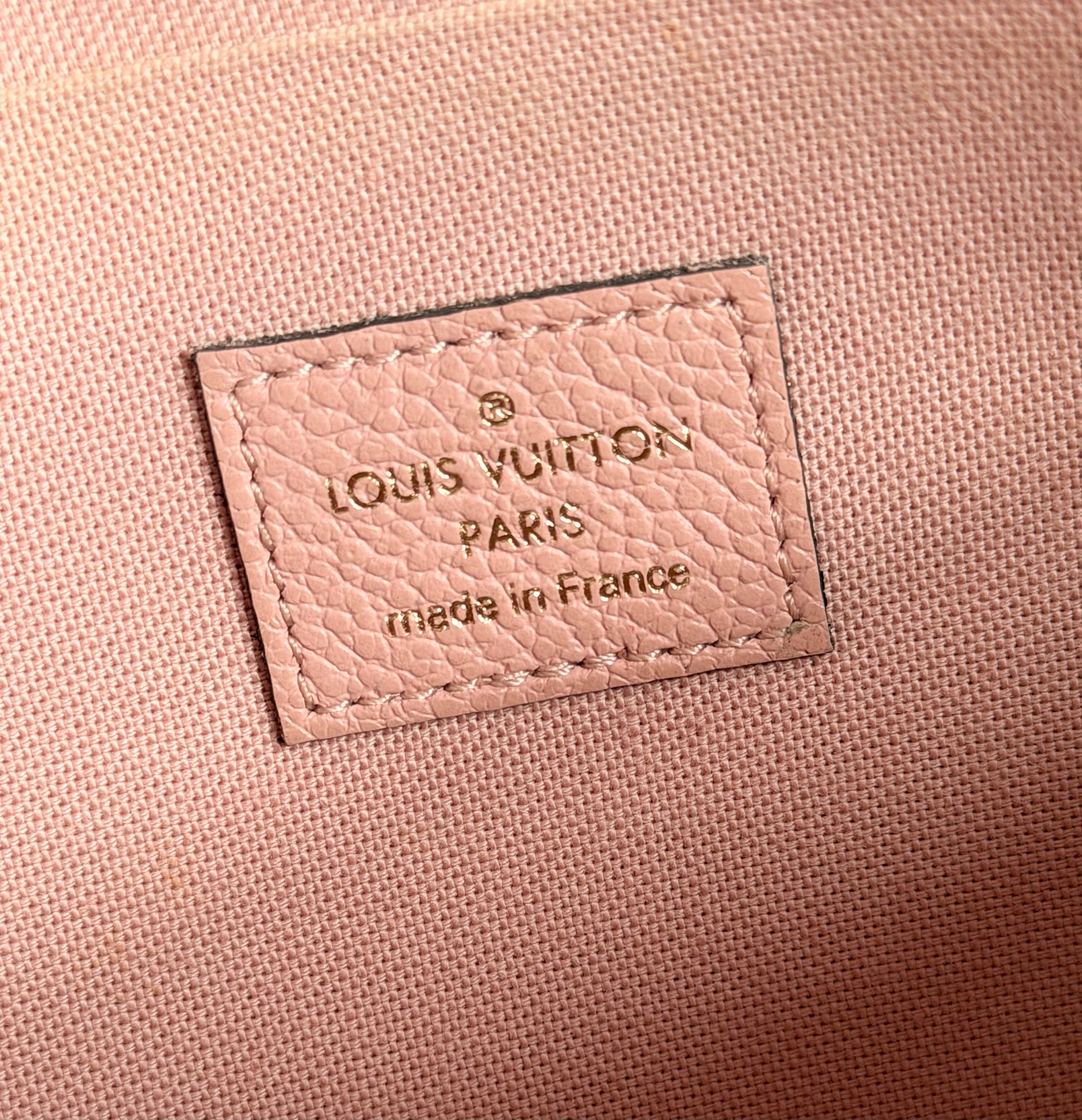 LOUIS VUITTON Pink Monogram Empreinte Leather Félicie Pochette (with inserts)