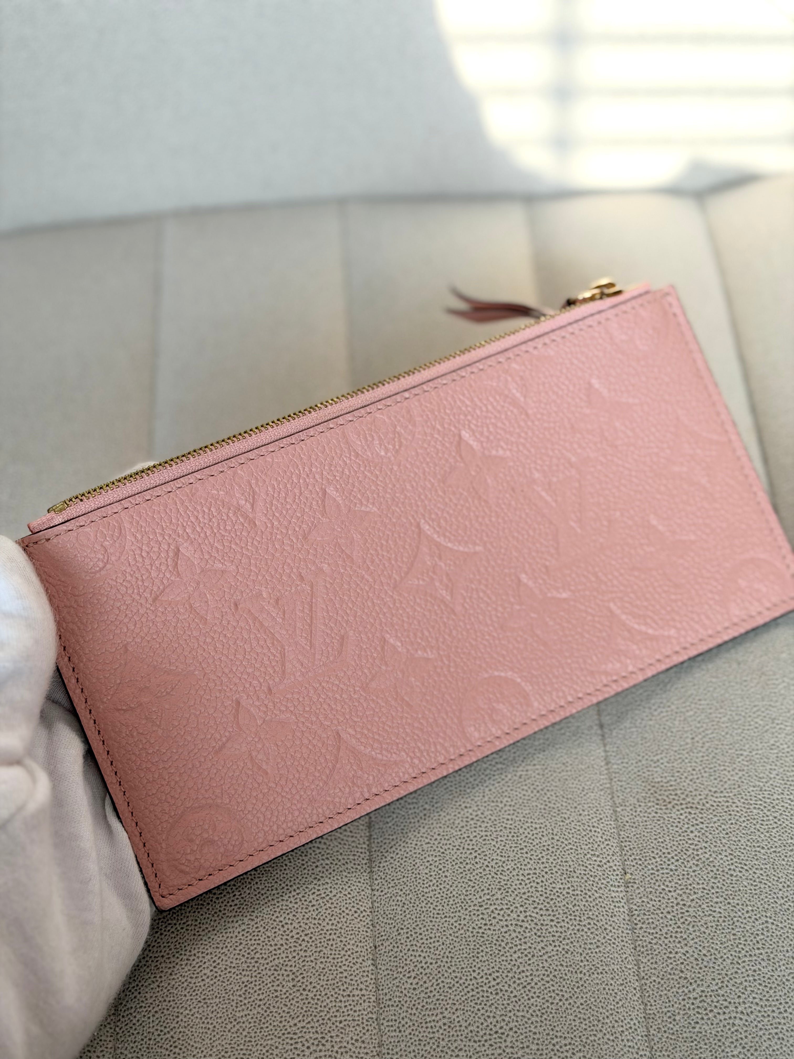 LOUIS VUITTON Pink Monogram Empreinte Leather Félicie Pochette (with inserts)
