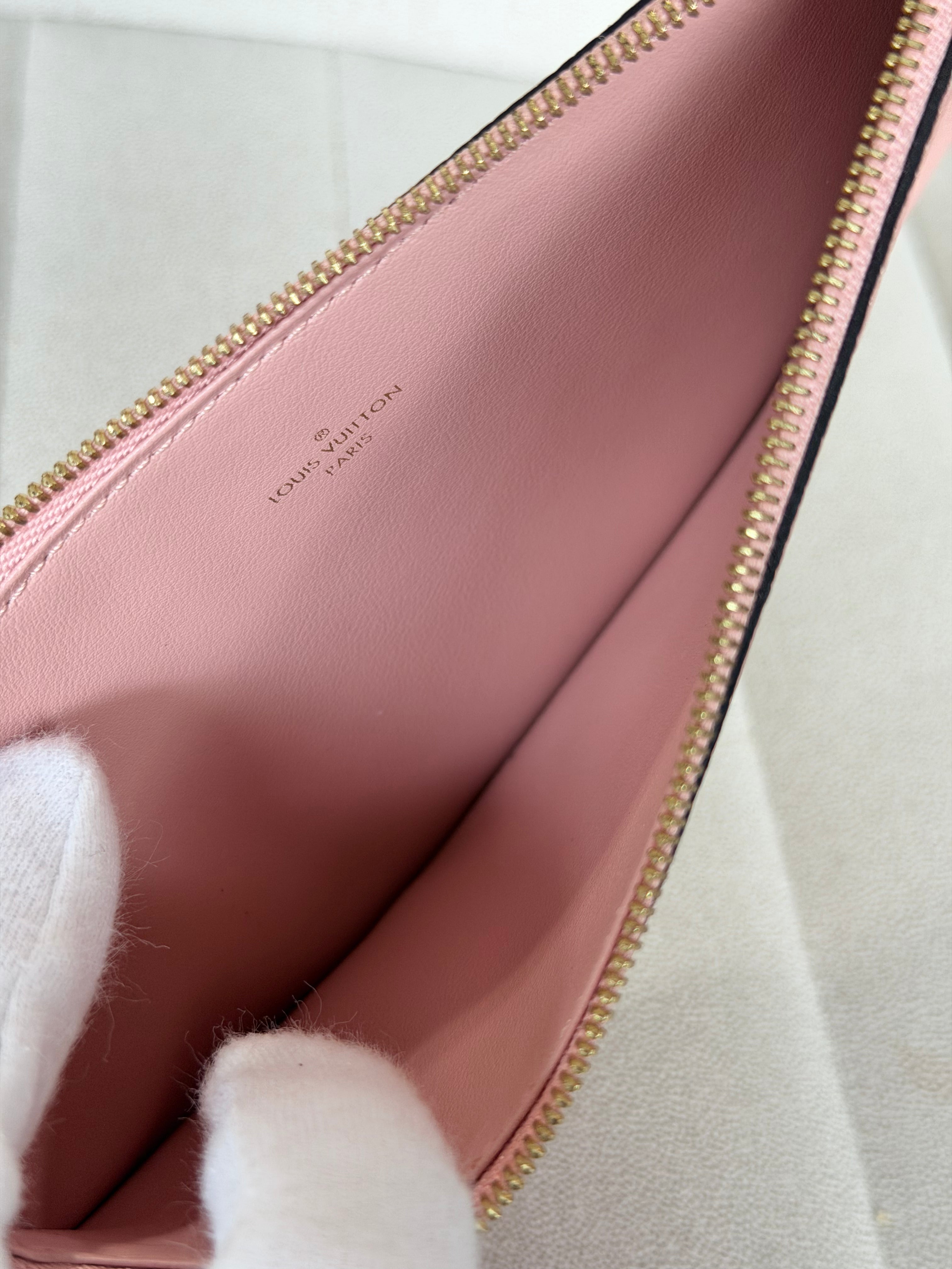 LOUIS VUITTON Pink Monogram Empreinte Leather Félicie Pochette (with inserts)