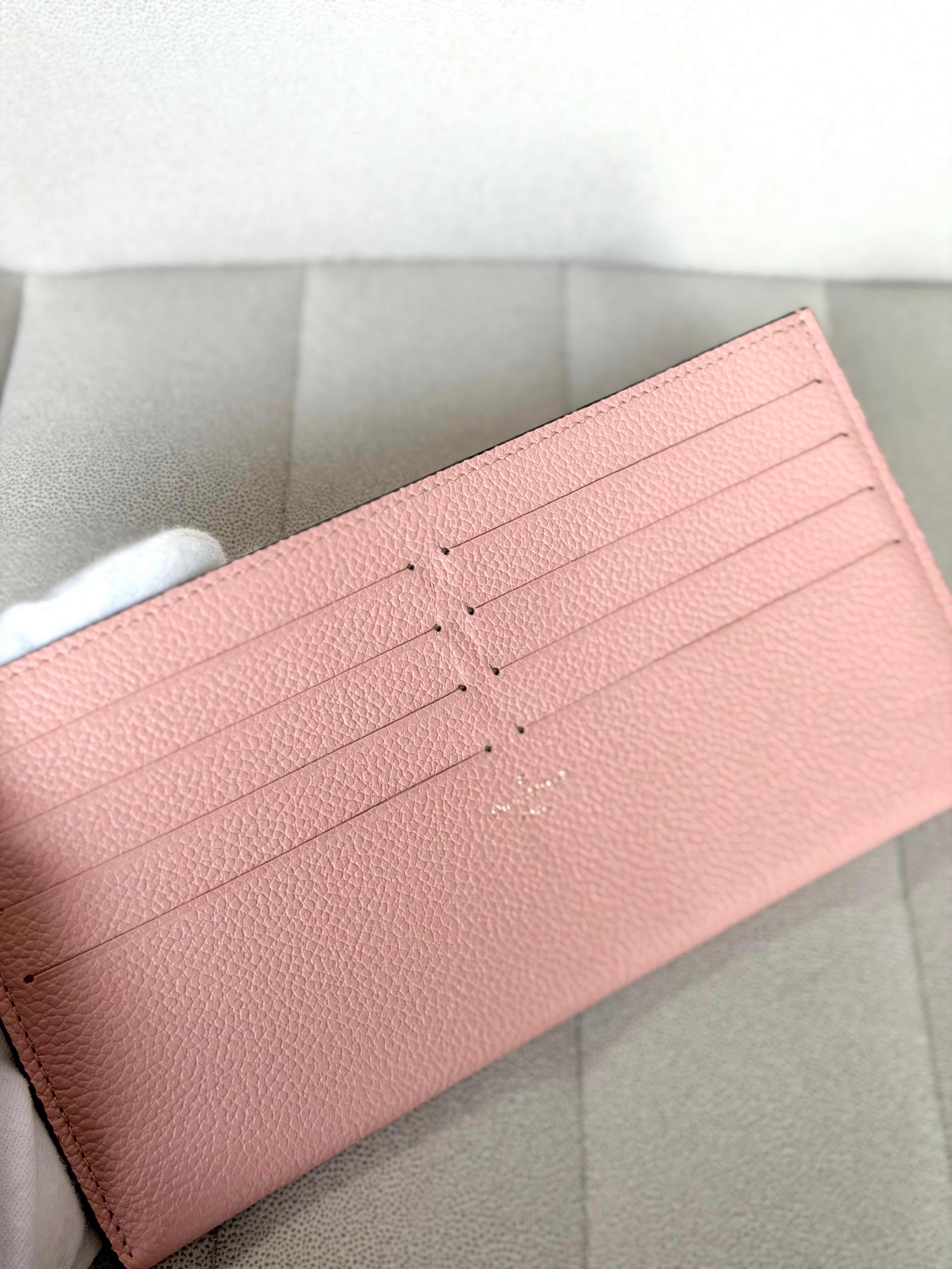 LOUIS VUITTON Pink Monogram Empreinte Leather Félicie Pochette (with inserts)