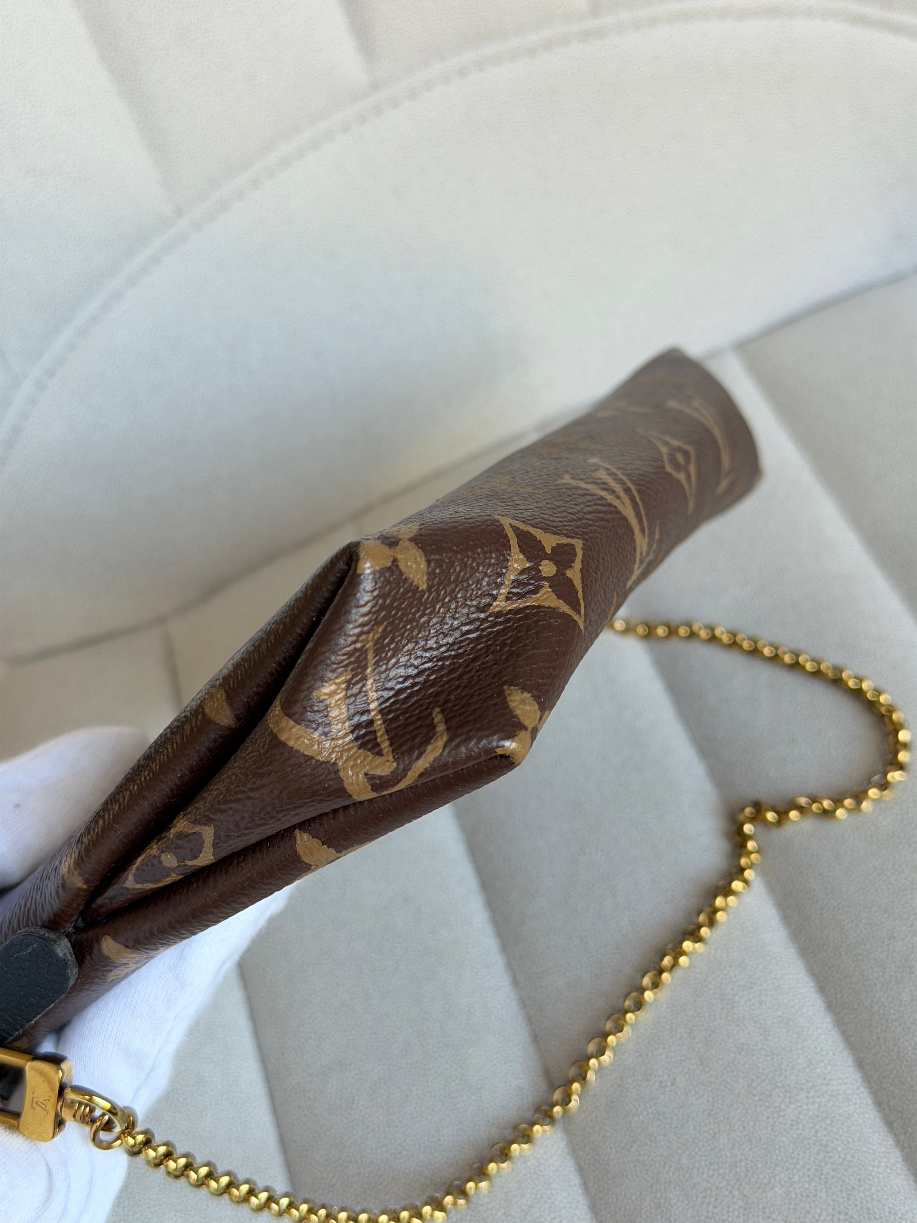 LOUIS VUITTON Monogram Pallas Noir/Black Clutch Crossbody