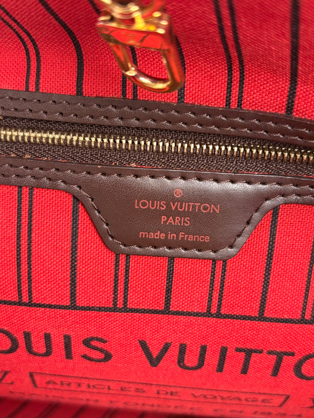 LOUIS VUITTON Neverfull MM Damier Ebene canvas