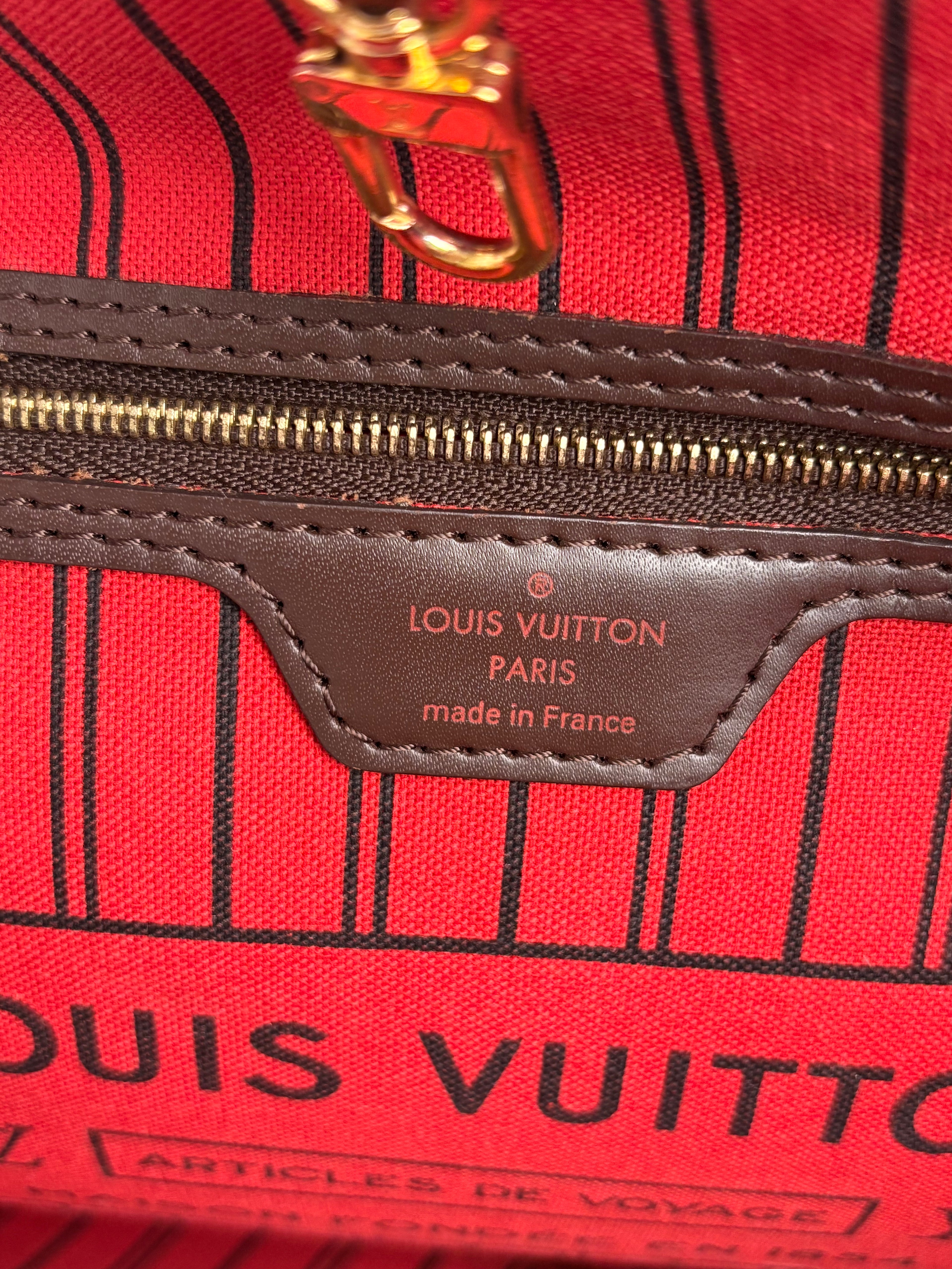 LOUIS VUITTON Neverfull MM Damier Ebene canvas