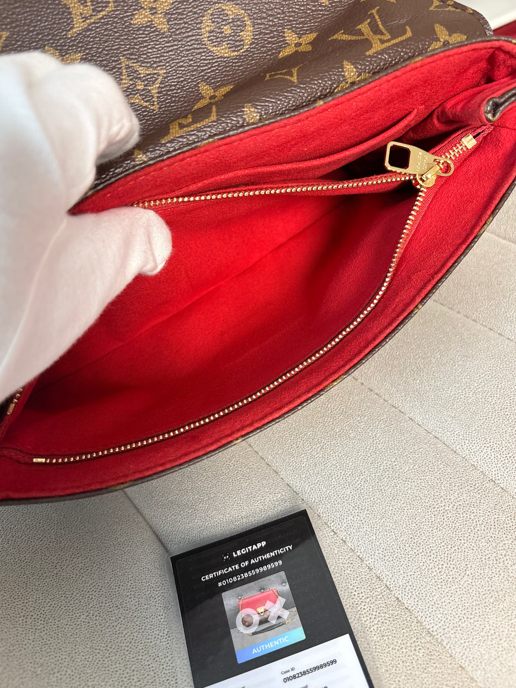 LOUIS VUITTON Red Saint Placide Monogram