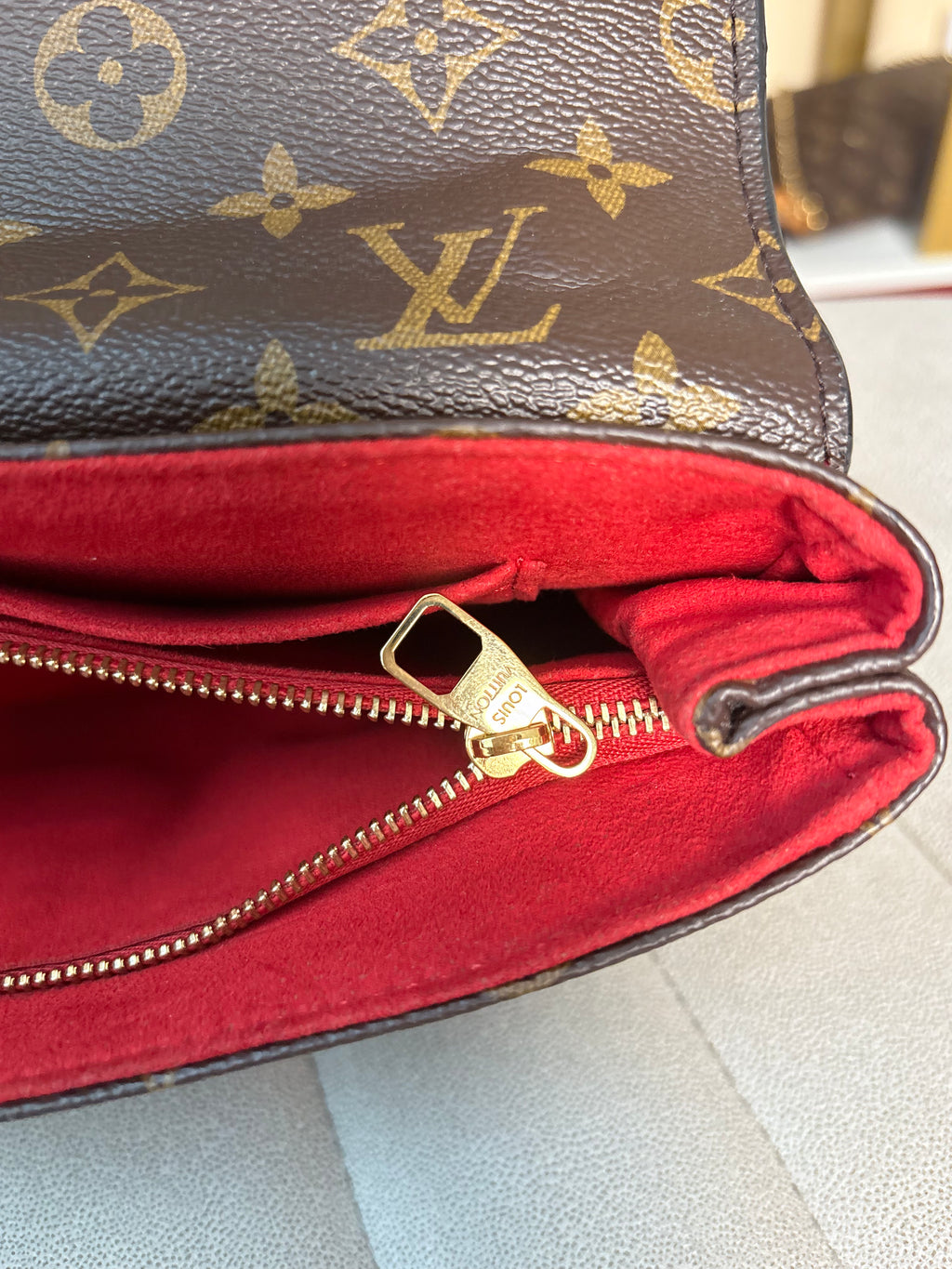 LOUIS VUITTON Red Saint Placide Monogram