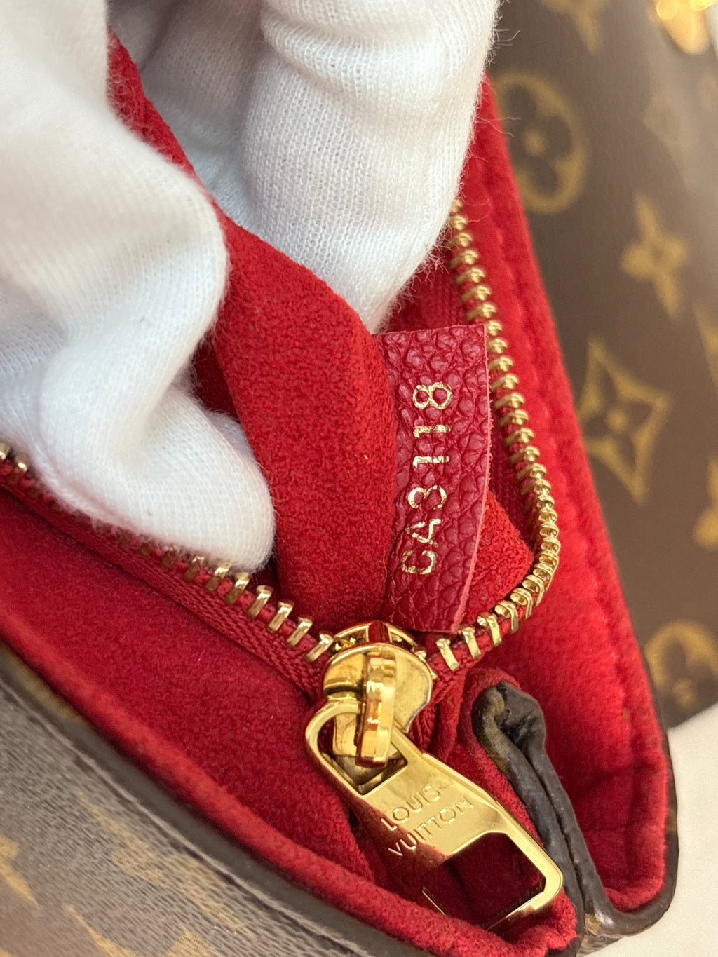 LOUIS VUITTON Red Saint Placide Monogram